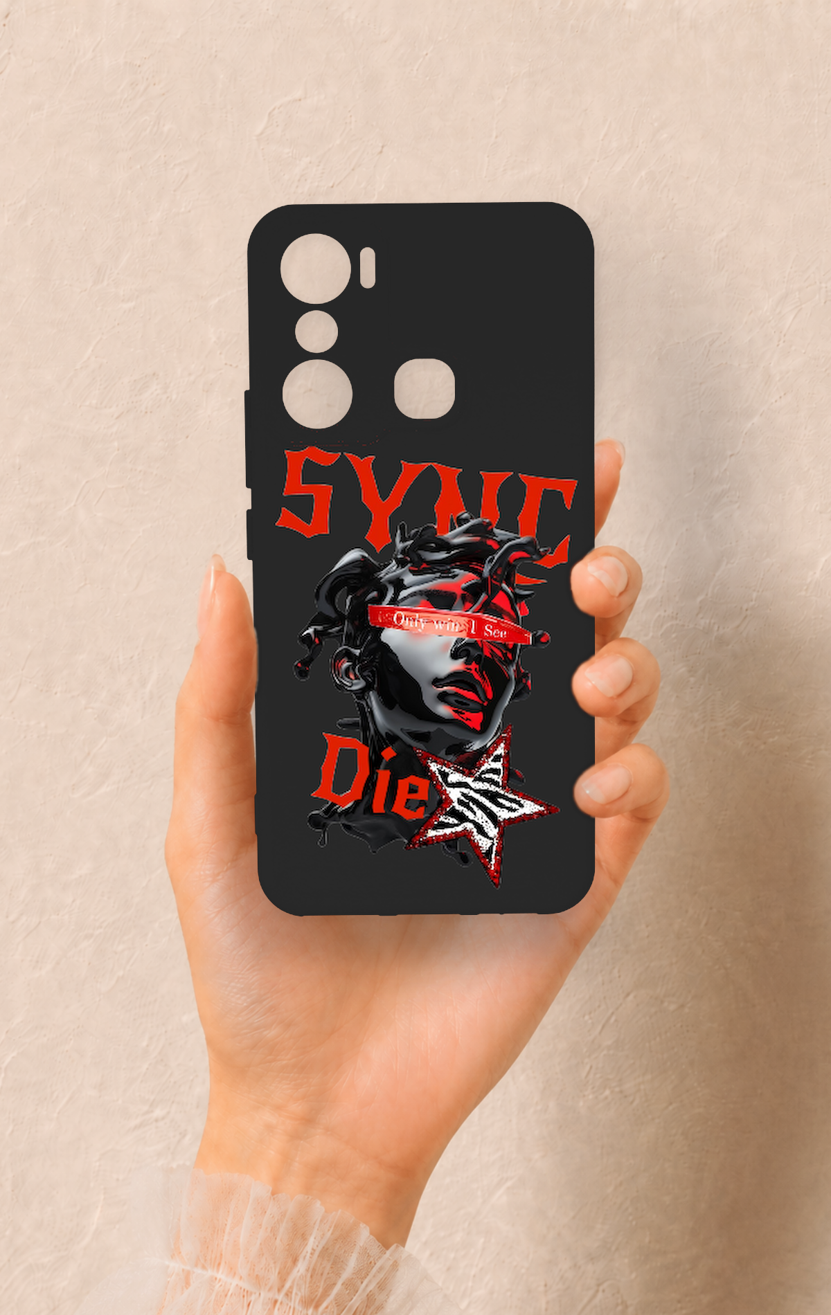 İnfinix Hot 20i Uyumlu Sync Die Desenli Silikon Kılıf