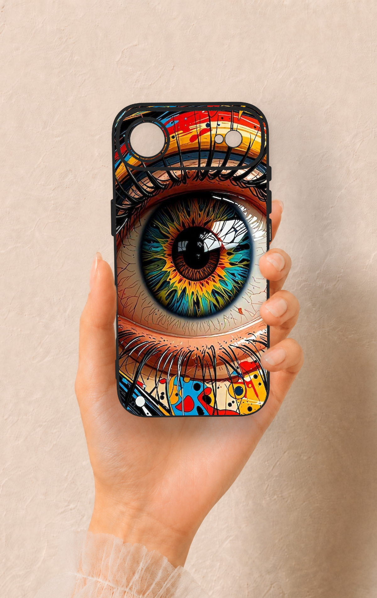 iPhone 17 Air Uyumlu Renkli Göz Bebeği Desenli Silikon Kılıf