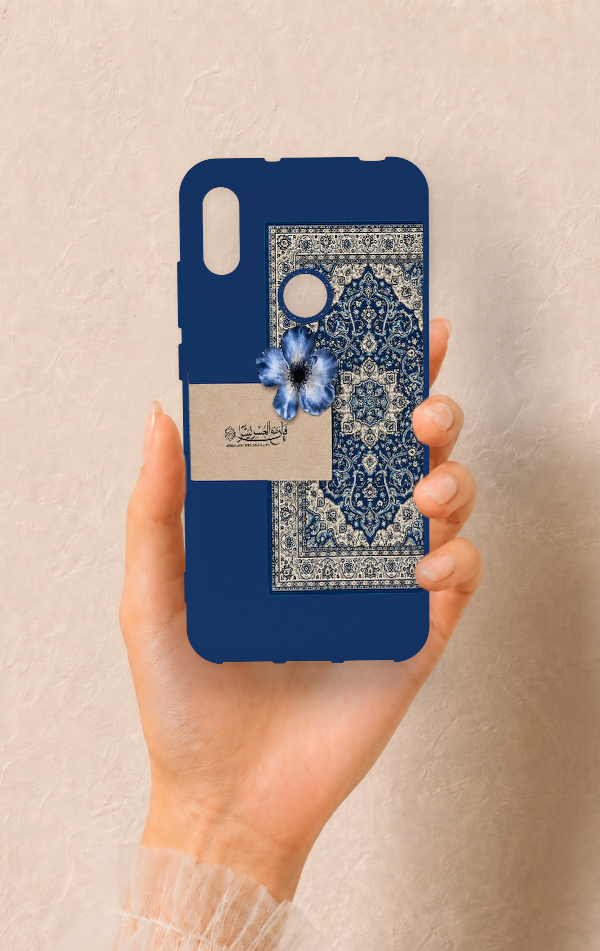 Huawei Y6 2019 Uyumlu Mavi Etnik Halı Desenli Silikon Kılıf