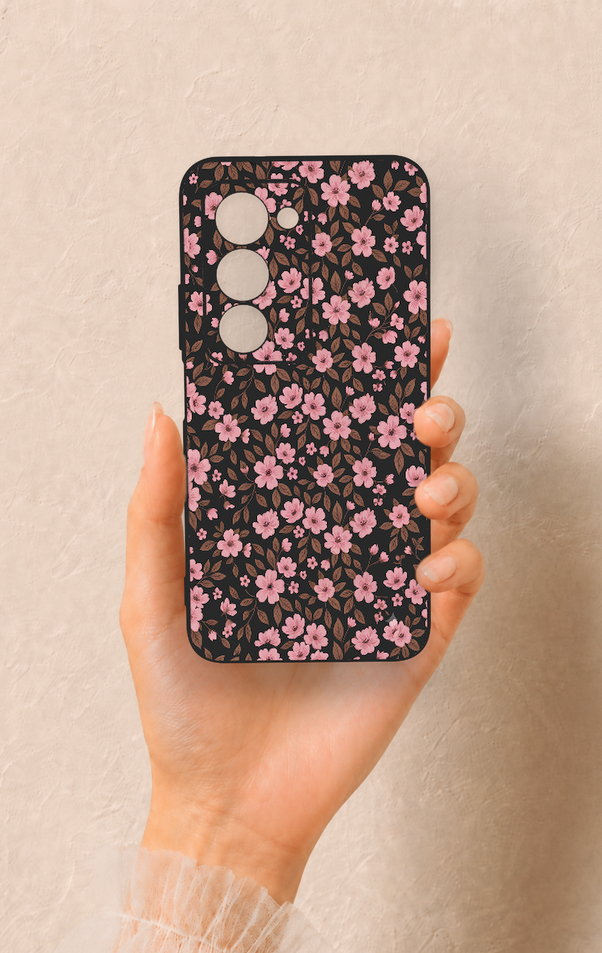 Redmi 15 5G Uyumlu Mini Pembe Çiçek Desenli Silikon Kılıf