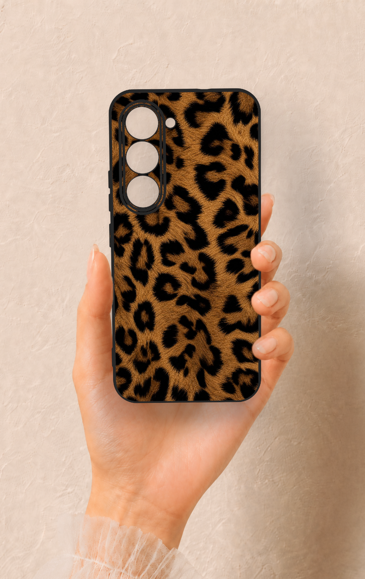 Tecno Spark 40 Pro Uyumlu Koyu Leopar Deri Desenli Silikon Kılıf