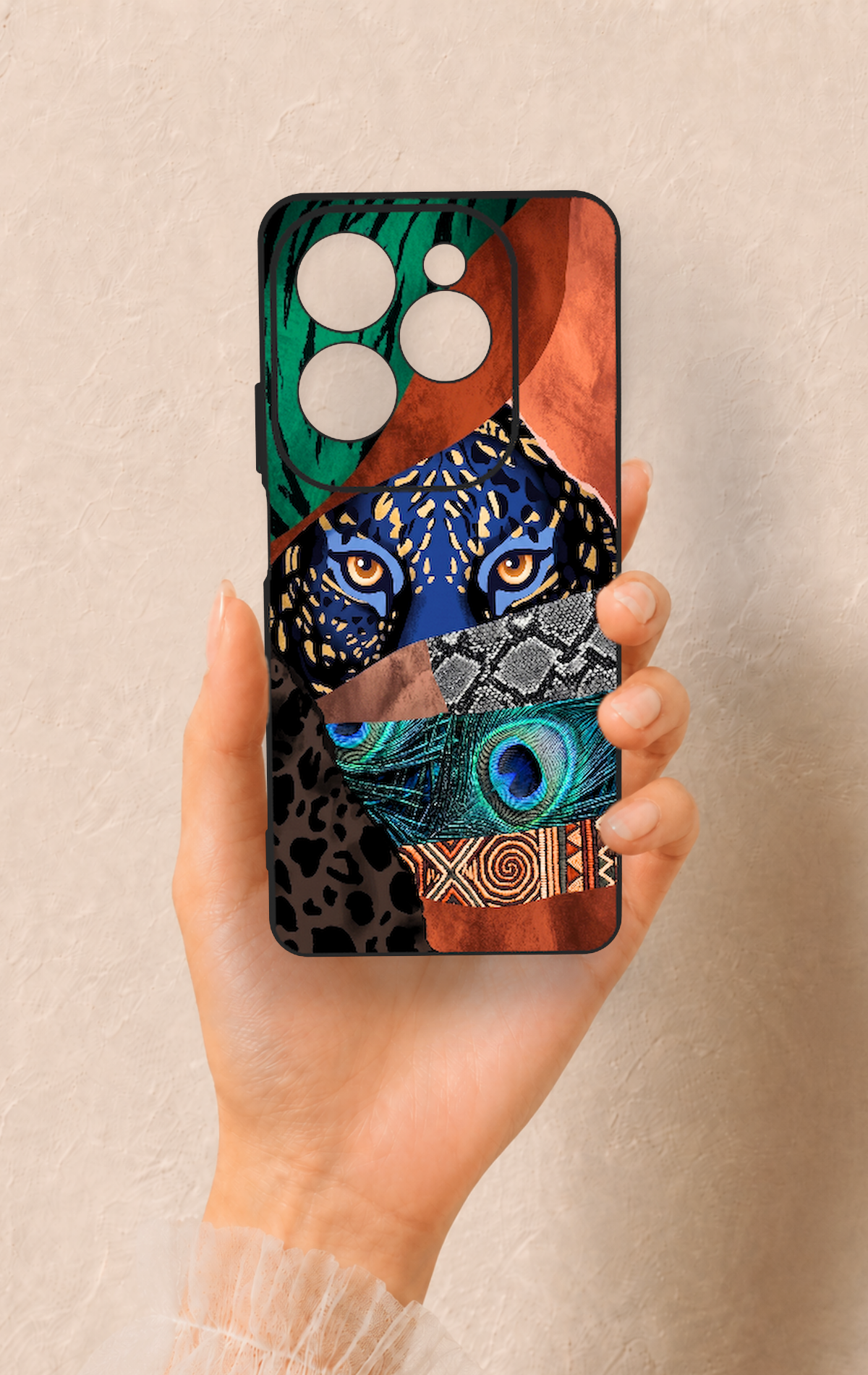 İnfinix Hot 40 Pro Uyumlu Amazon Kaplan Desenli Silikon Kılıf
