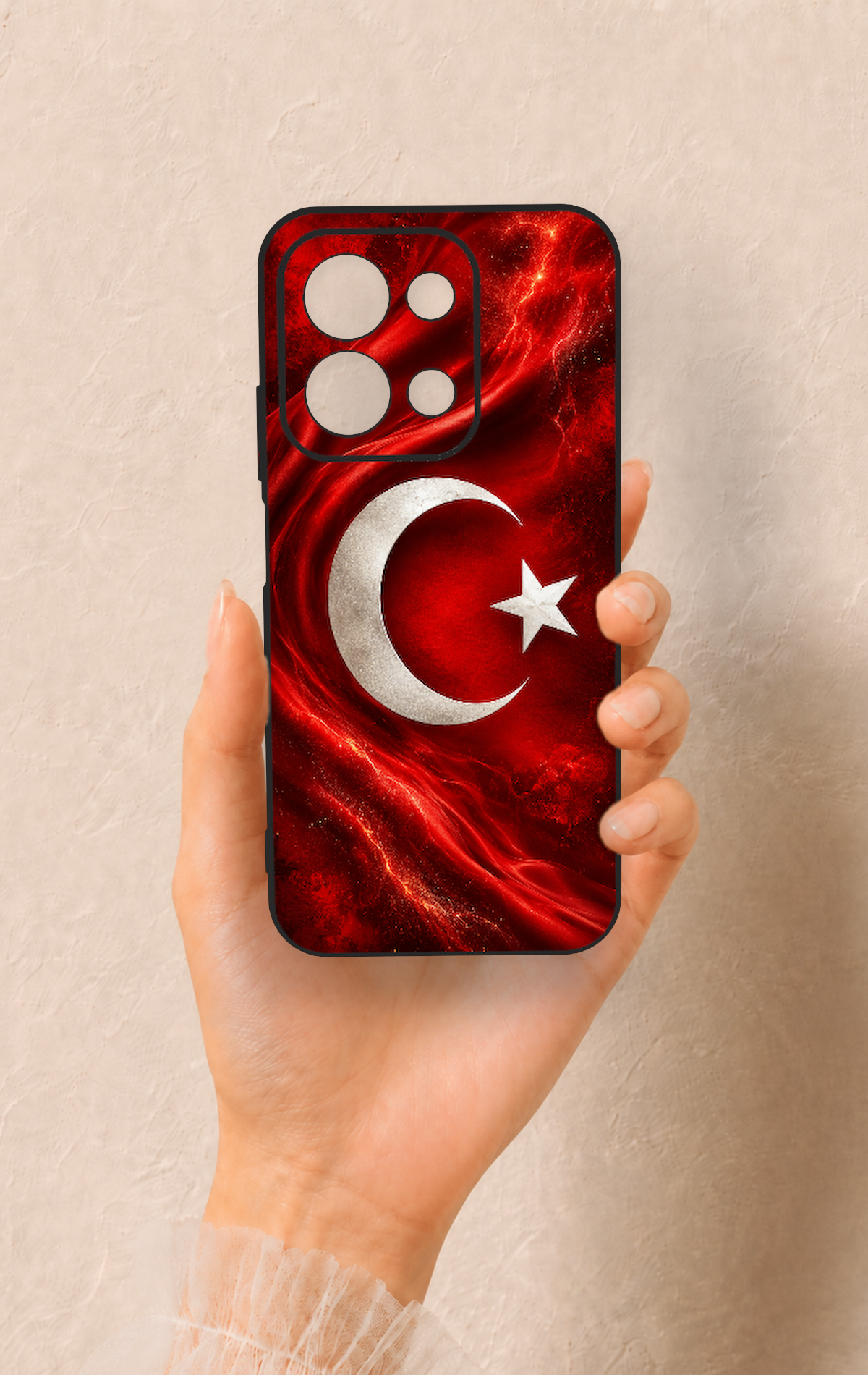 Redmi 15C 4G Uyumlu Türk Bayrağı Desenli Silikon Kılıf