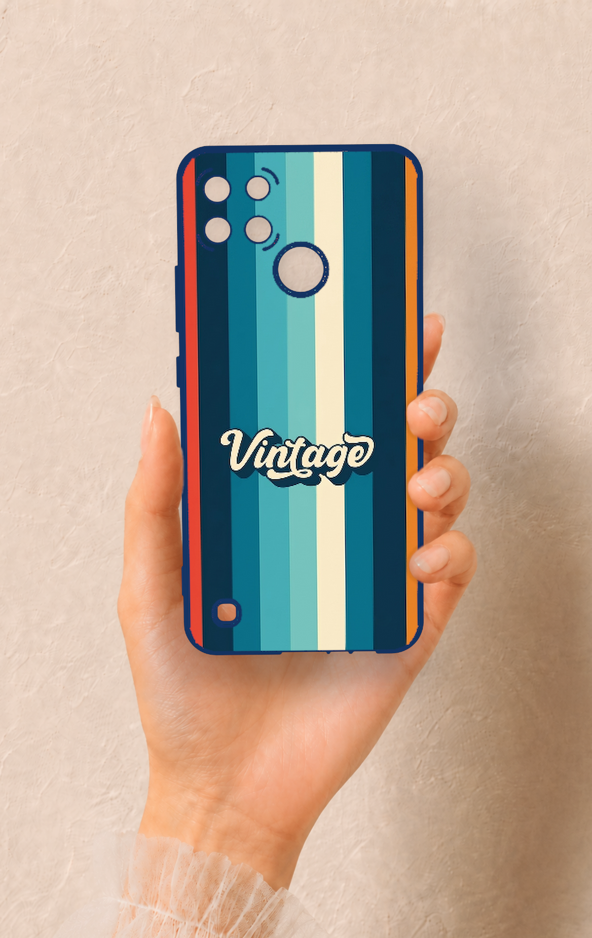 Realme C21Y Uyumlu Vintage Desenli Silikon Kılıf