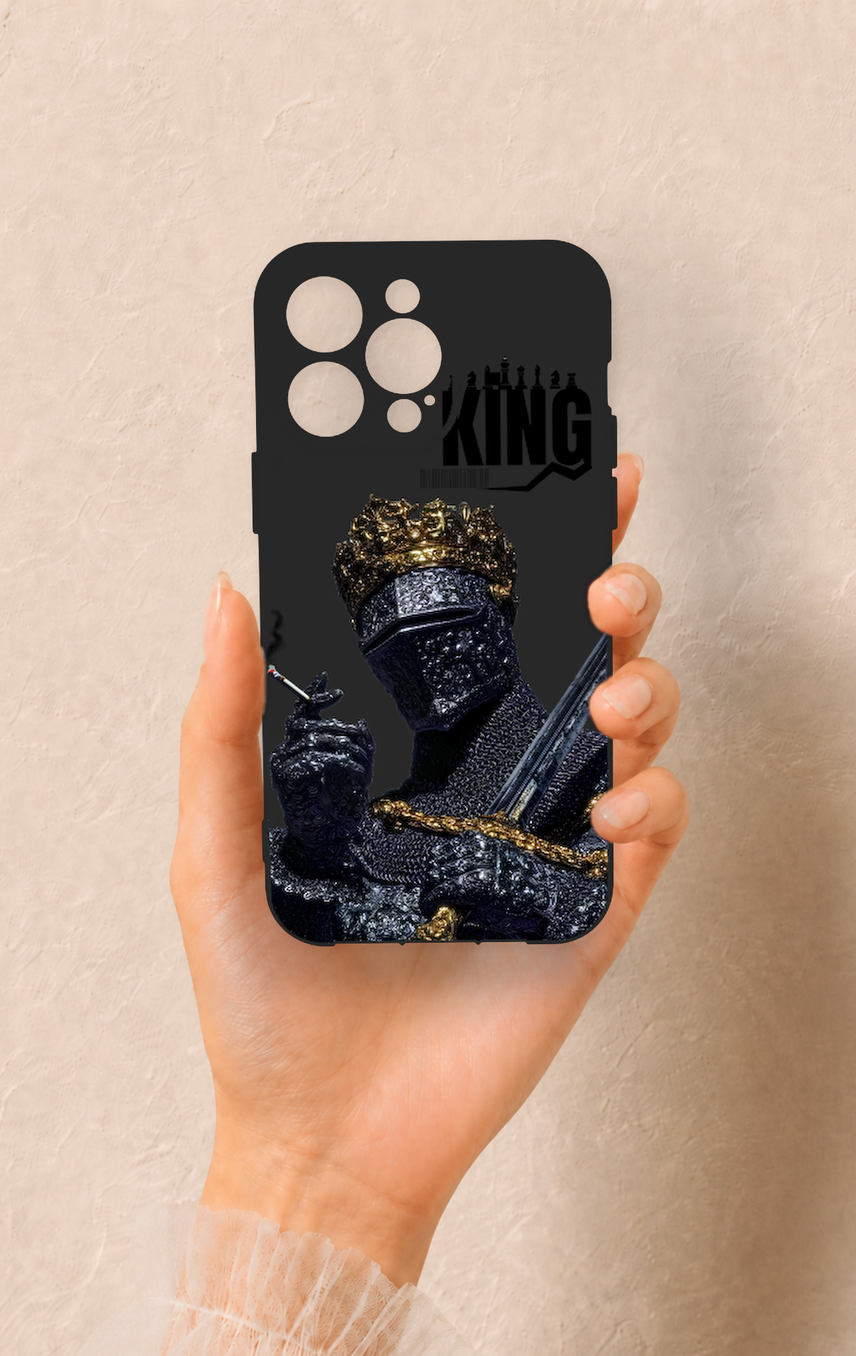iPhone 14 Pro Max Uyumlu King Desenli Silikon Kılıf