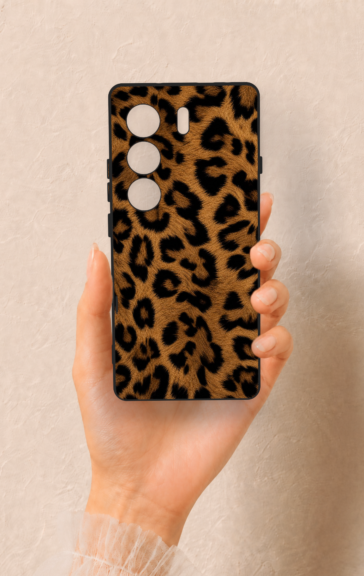 Tecno Camon 40 4G Uyumlu Koyu Leopar Deri Desenli Silikon Kılıf