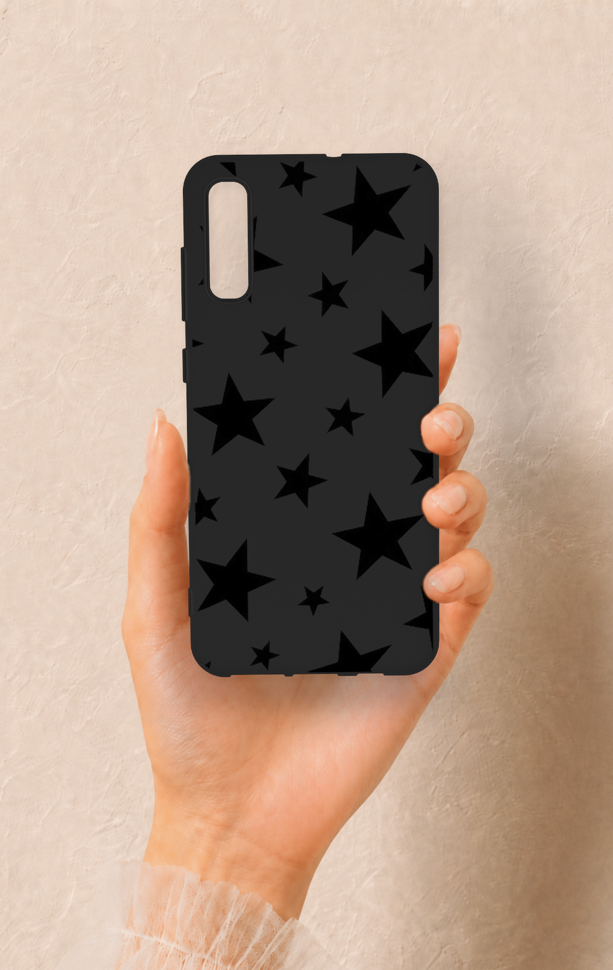 Samsung A70 Uyumlu Siyah Star Desenli Silikon Kılıf