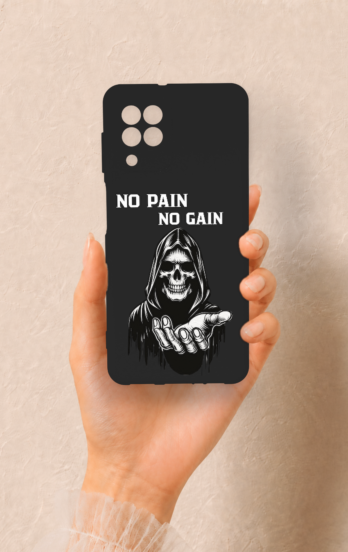Samsung A22 Uyumlu No Pain No Gain Desenli Silikon Kılıf