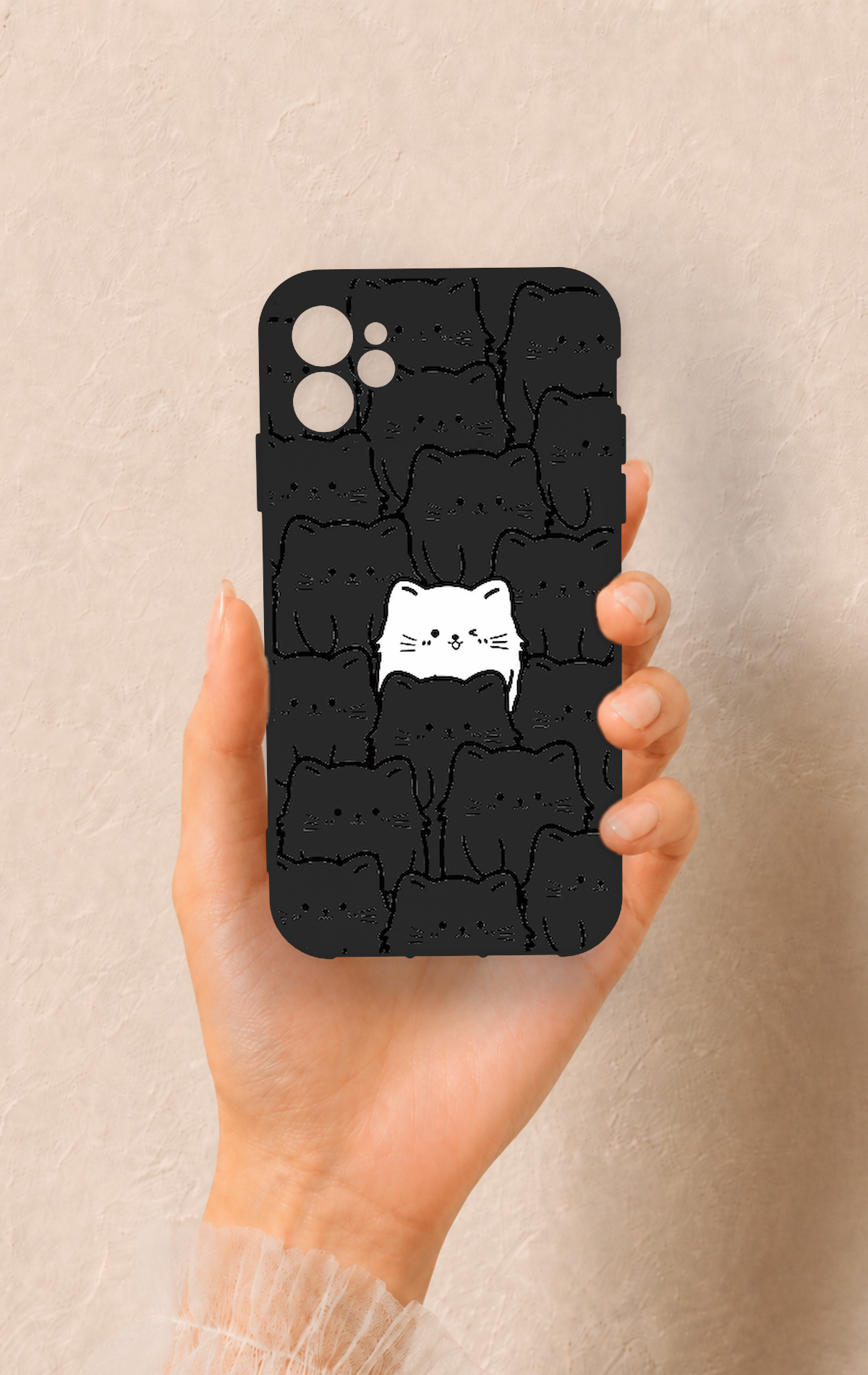 iPhone 11 Uyumlu Many Cats Desenli Silikon Kılıf