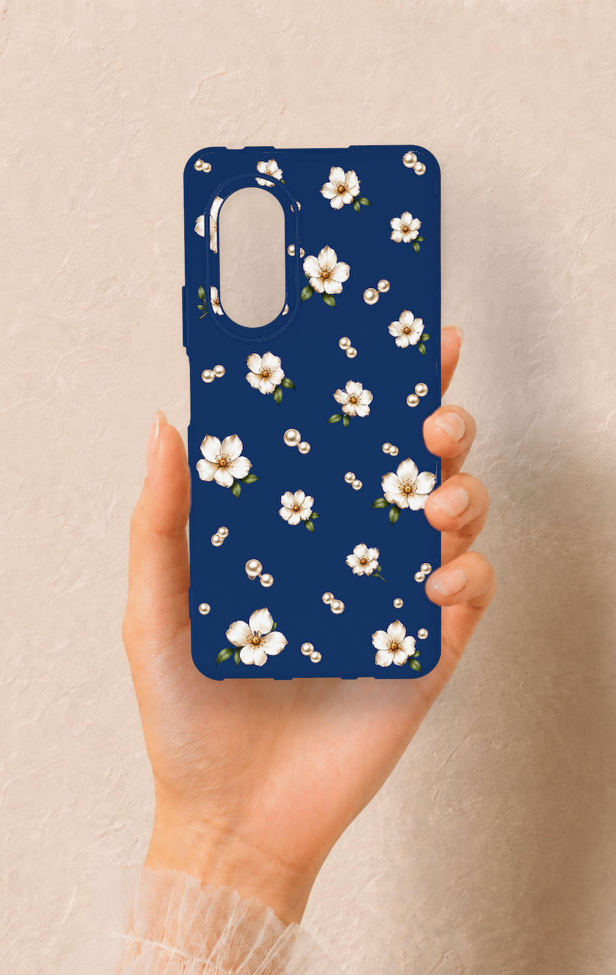Huawei Nova 9Se Uyumlu Papatya İnci Desenli Silikon Kılıf