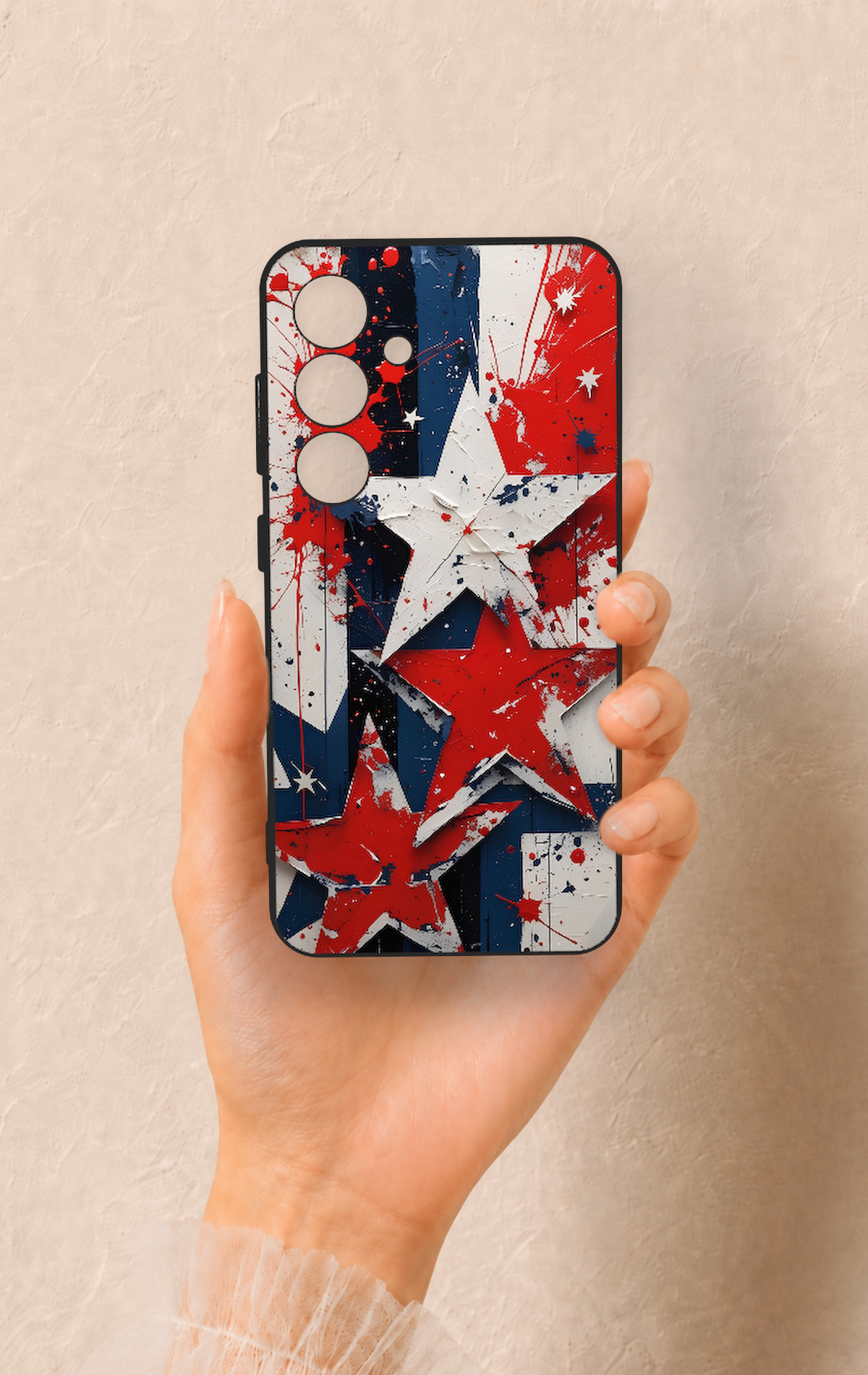 Samsung S24 Uyumlu Star Flag Desenli Silikon Kılıf