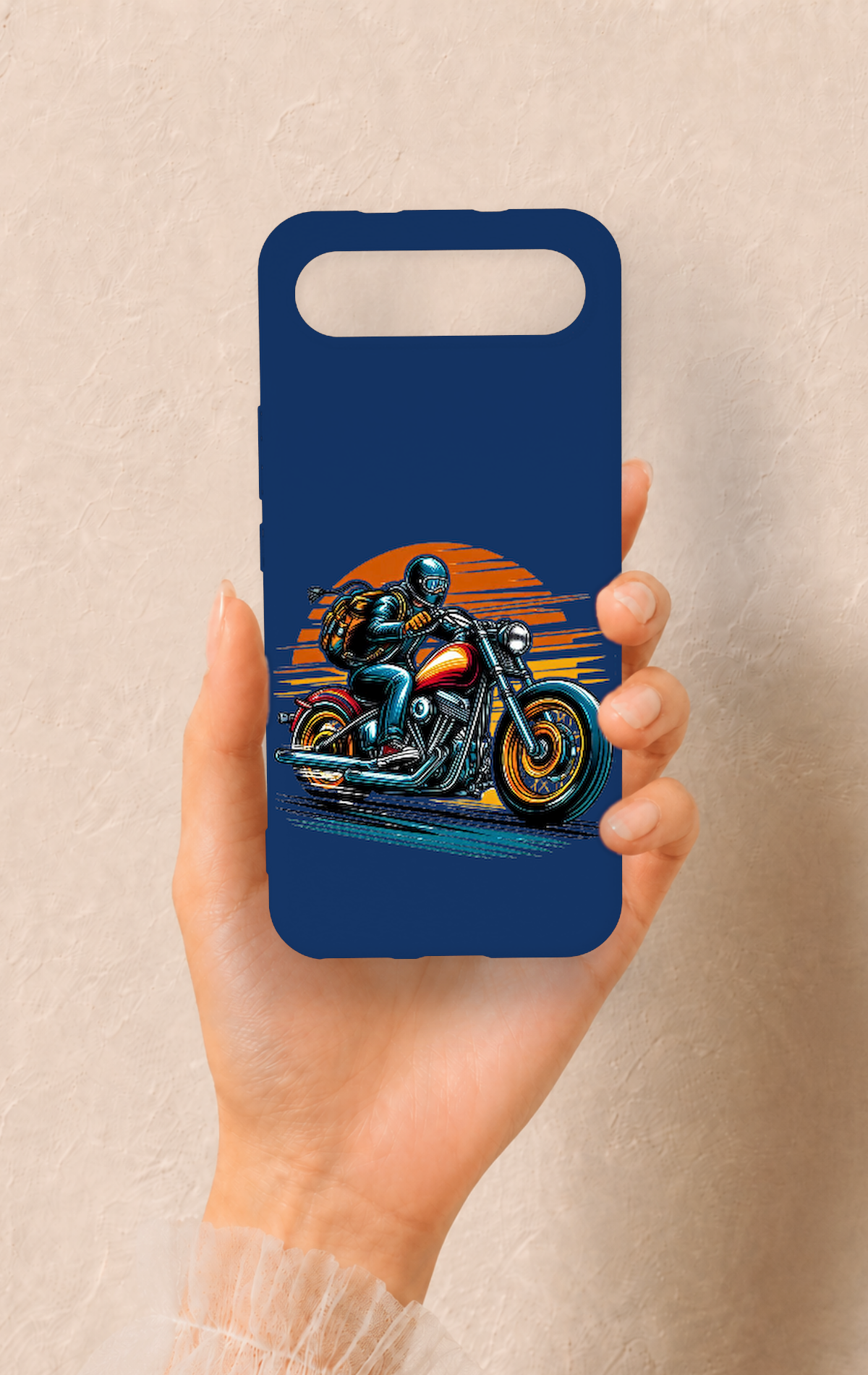 Tecno Spark Slim Uyumlu Moto Rider Desenli Silikon Kılıf