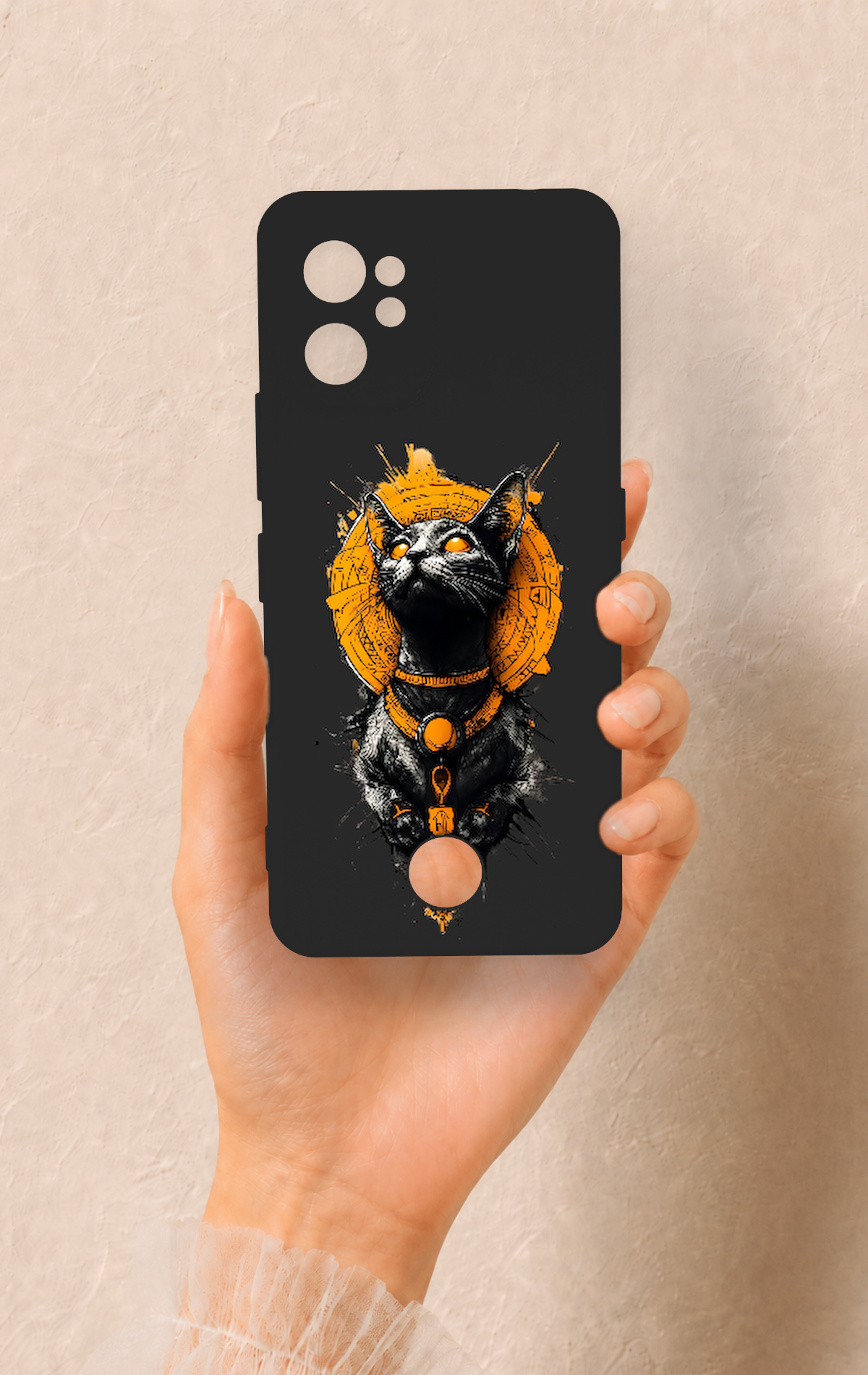 Reeder S19 Max Pro Uyumlu Mısırlı Kedi Tanrısı Desenli Silikon Kılıf