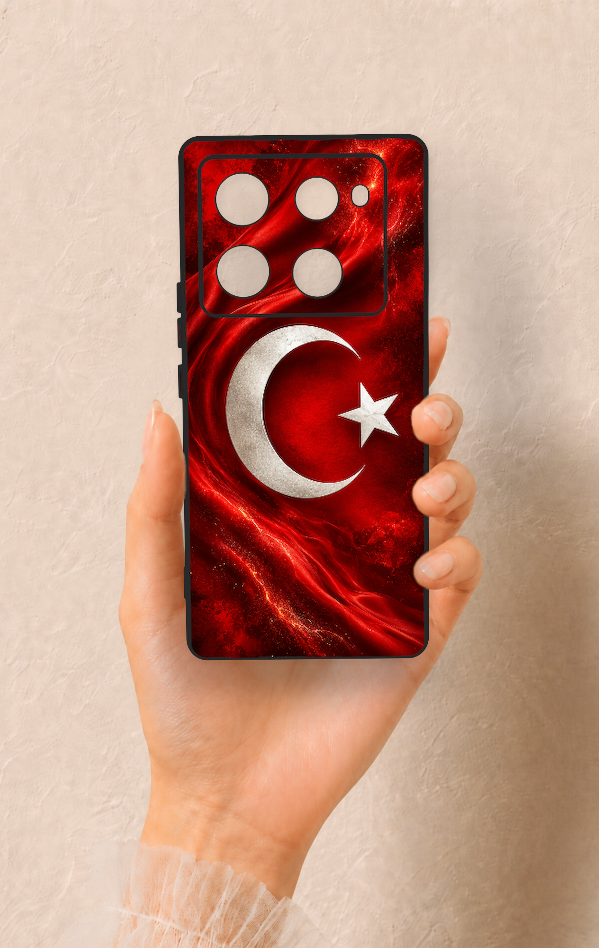 İnfinix Note 40 Pro Uyumlu Türk Bayrağı Desenli Silikon Kılıf