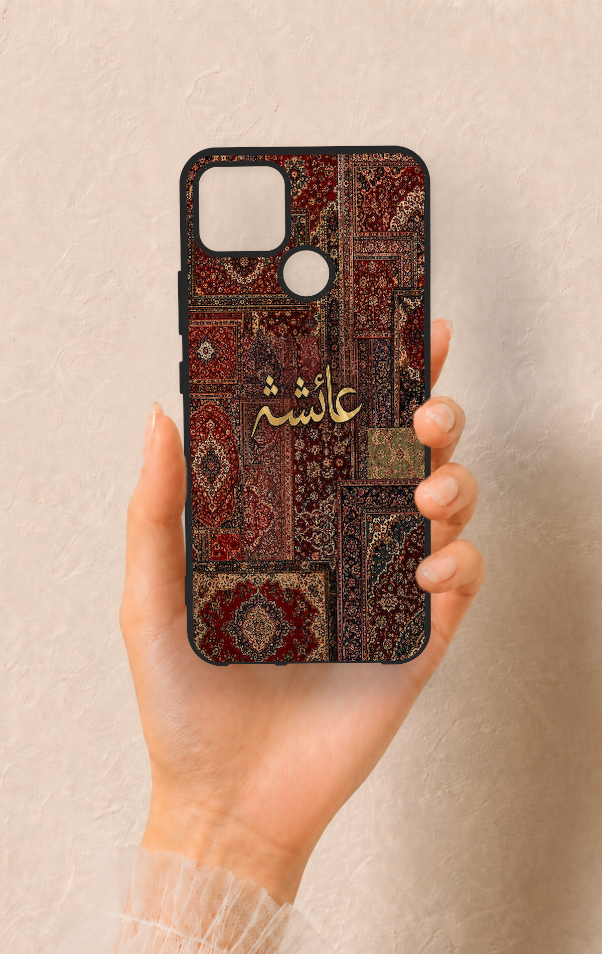 Realme C25 Uyumlu Vintage Halı Desenli Silikon Kılıf