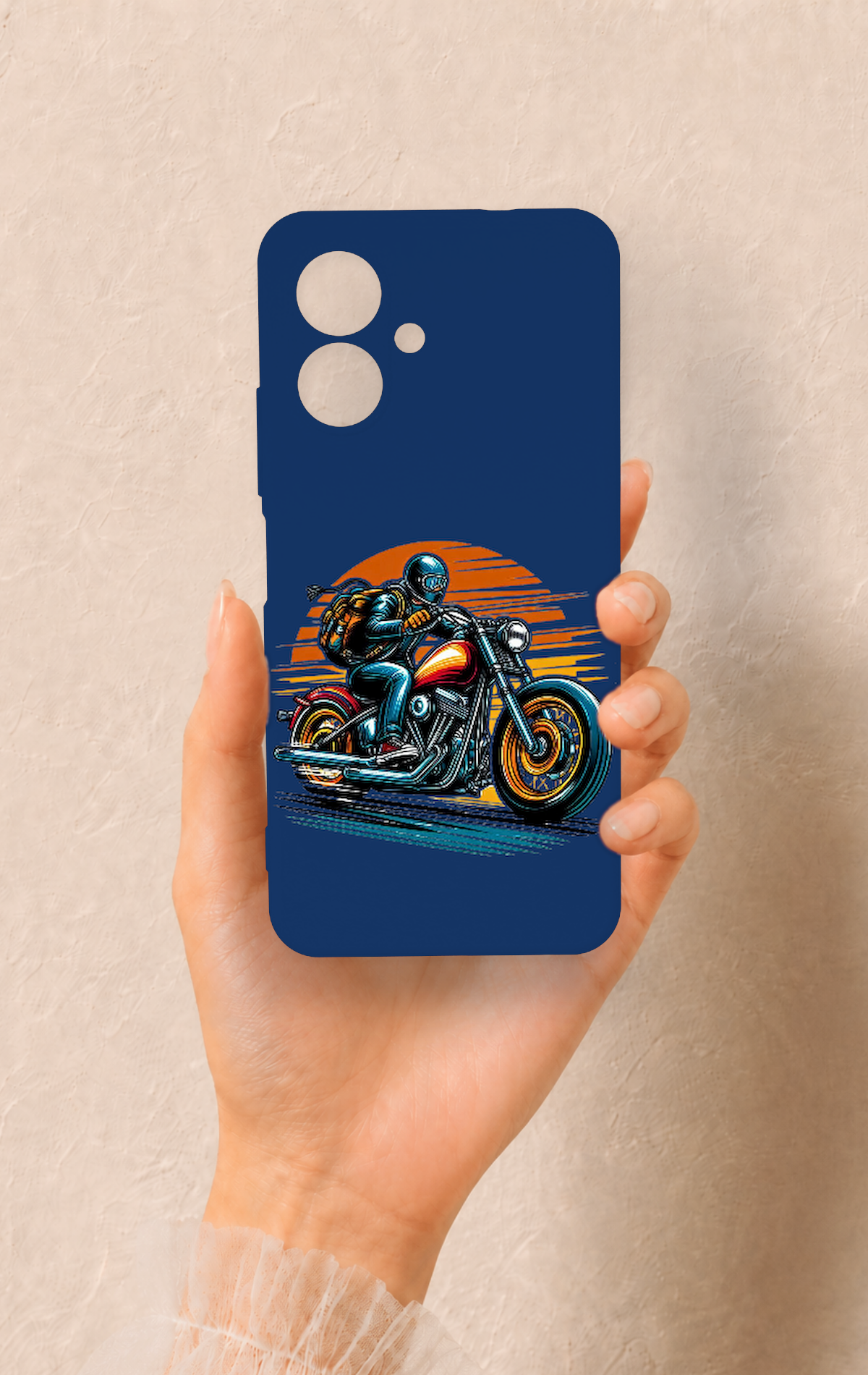 Tecno Spark Go 2 Uyumlu Moto Rider Desenli Silikon Kılıf