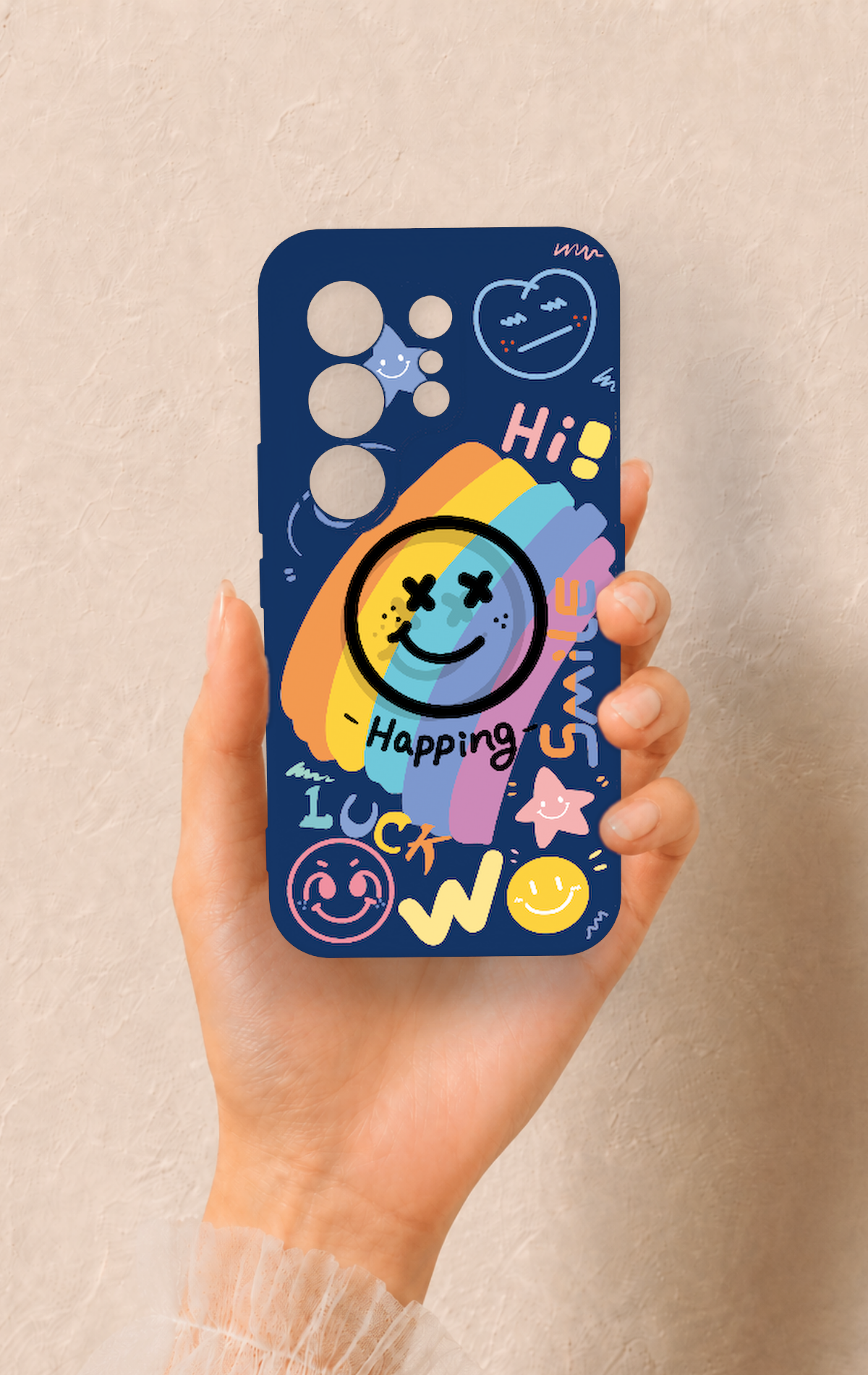 Tecno Camon 50 4G Uyumlu Happing Smile Desenli Silikon Kılıf