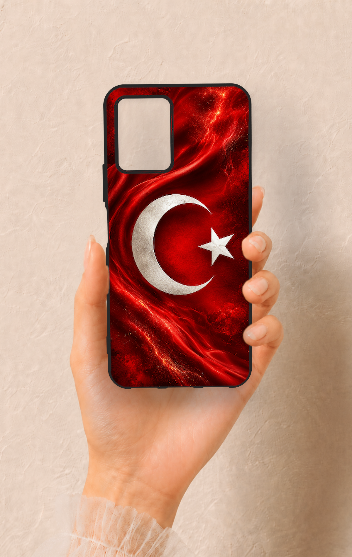 Vivo Y33S Uyumlu Türk Bayrağı Desenli Silikon Kılıf