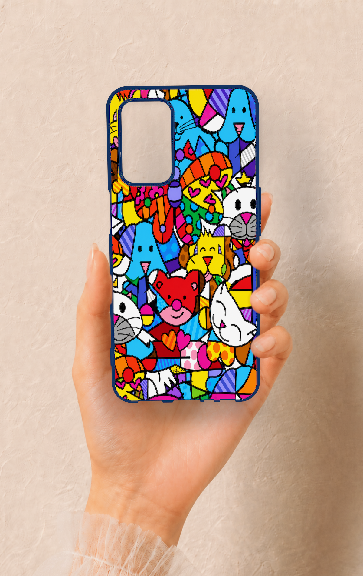Oppo A55 Uyumlu Britto Garden Desenli Silikon Kılıf