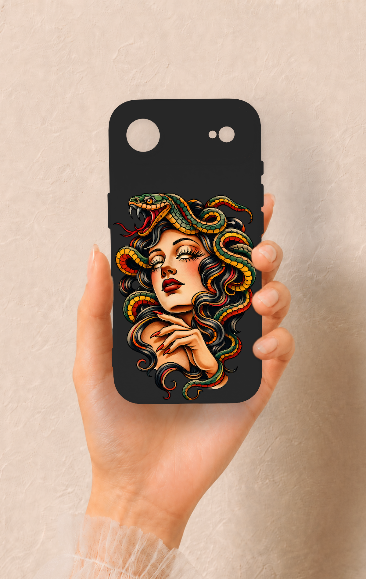 iPhone 17 Air Uyumlu Medusa Desenli Silikon Kılıf