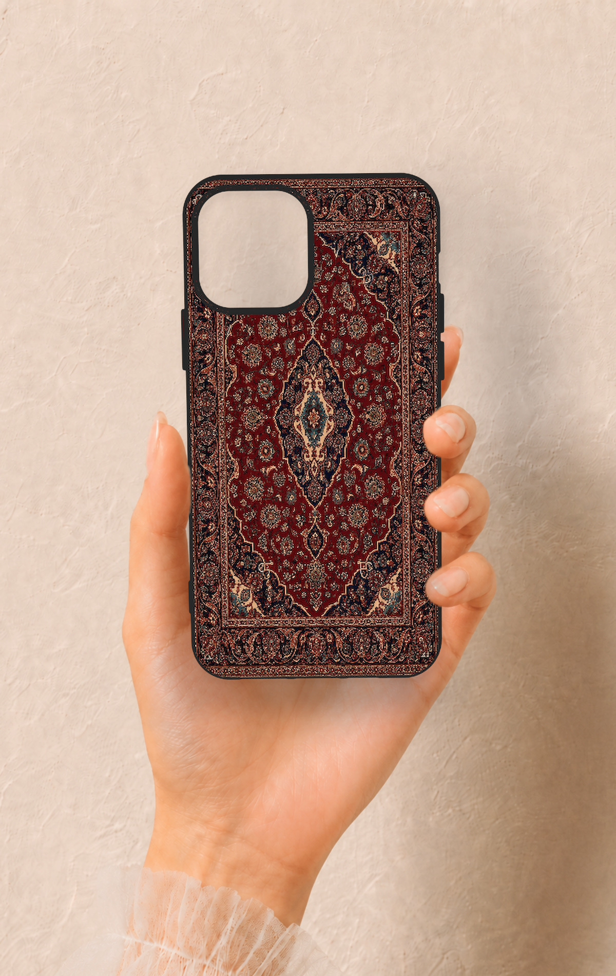 iPhone 12-12PRO Uyumlu Acem Halı Desenli Silikon Kılıf
