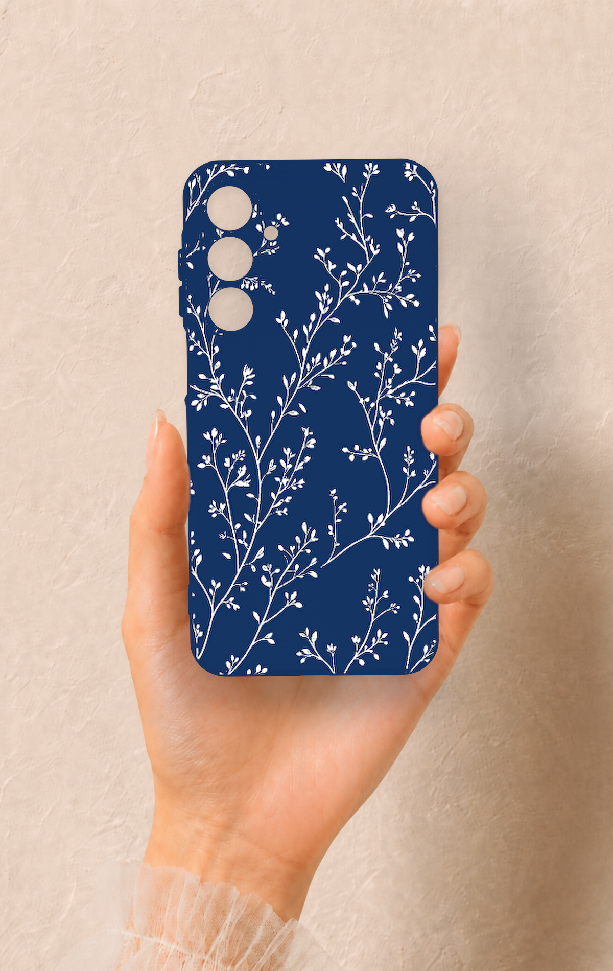 Samsung A16 Uyumlu İnce Yaprak Dalı Desenli Silikon Kılıf