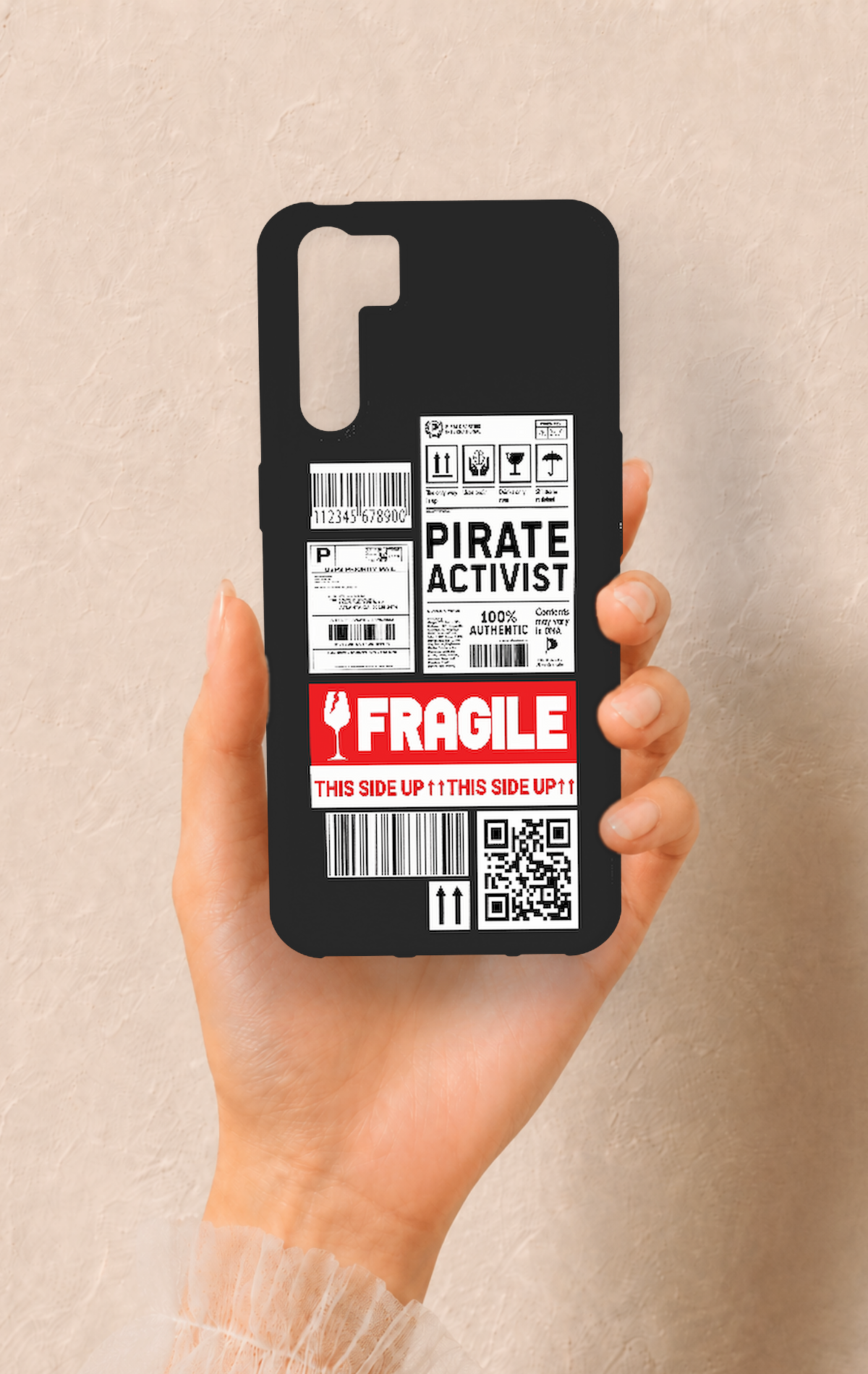 Oppo A91 Uyumlu Fragile Desenli Silikon Kılıf
