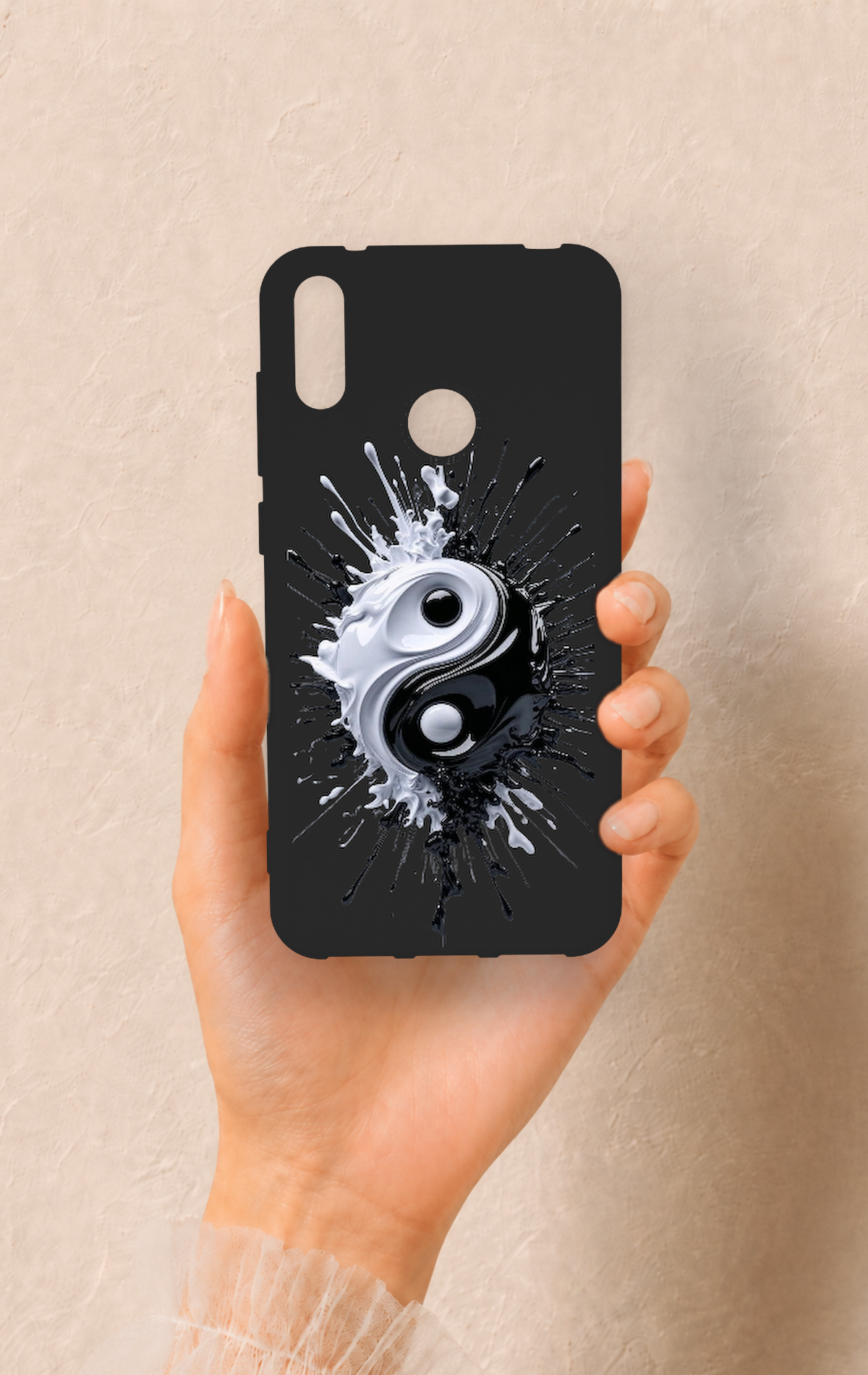 Huawei Y7 2019 Uyumlu İyi ve Kötü Desenli Silikon Kılıf