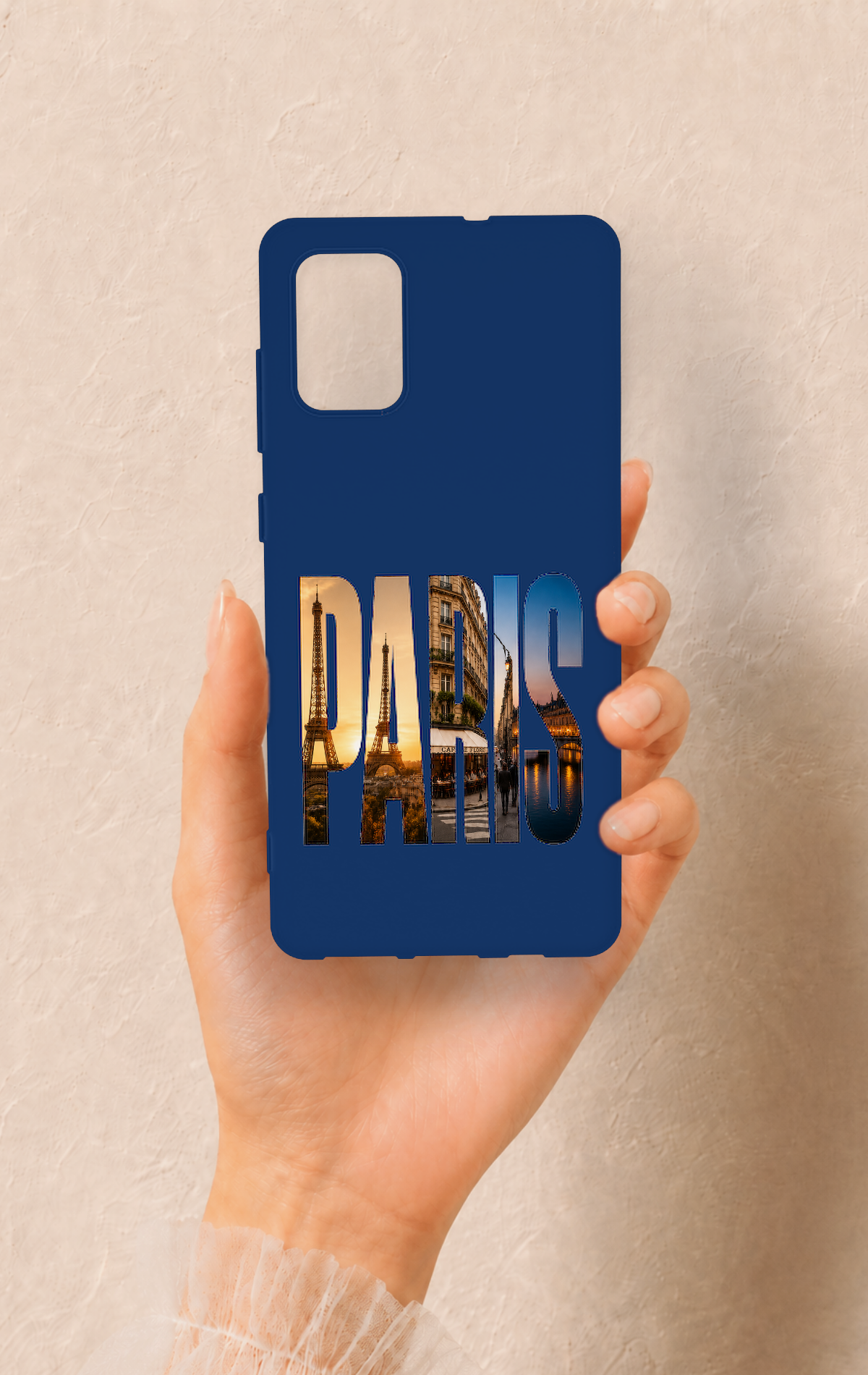 Samsung-A71 Uyumlu Paris Desenli Silikon Kılıf