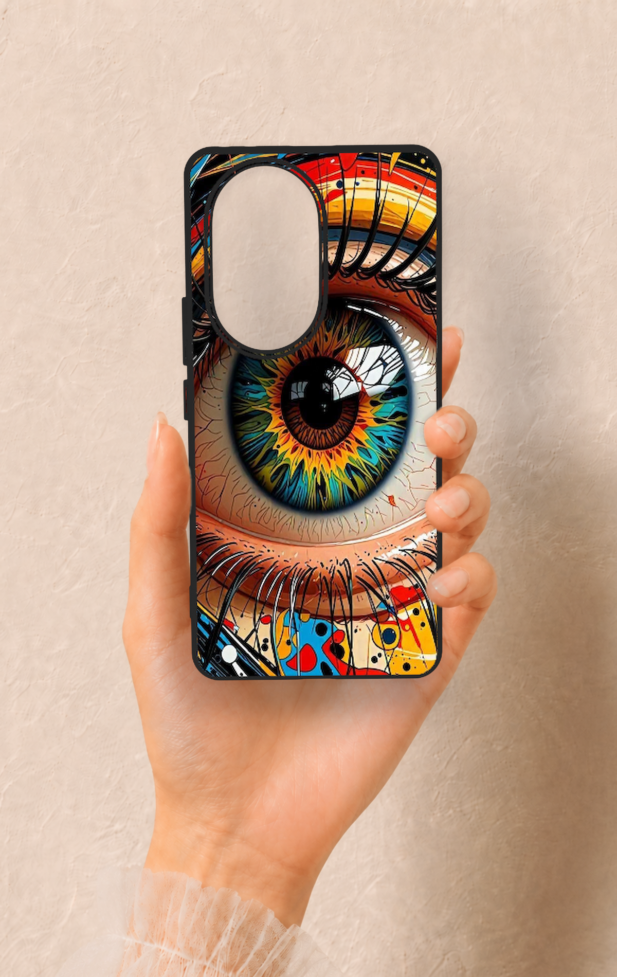 Honor 200 Pro 5G Uyumlu Renkli Göz Bebeği Desenli Silikon Kılıf
