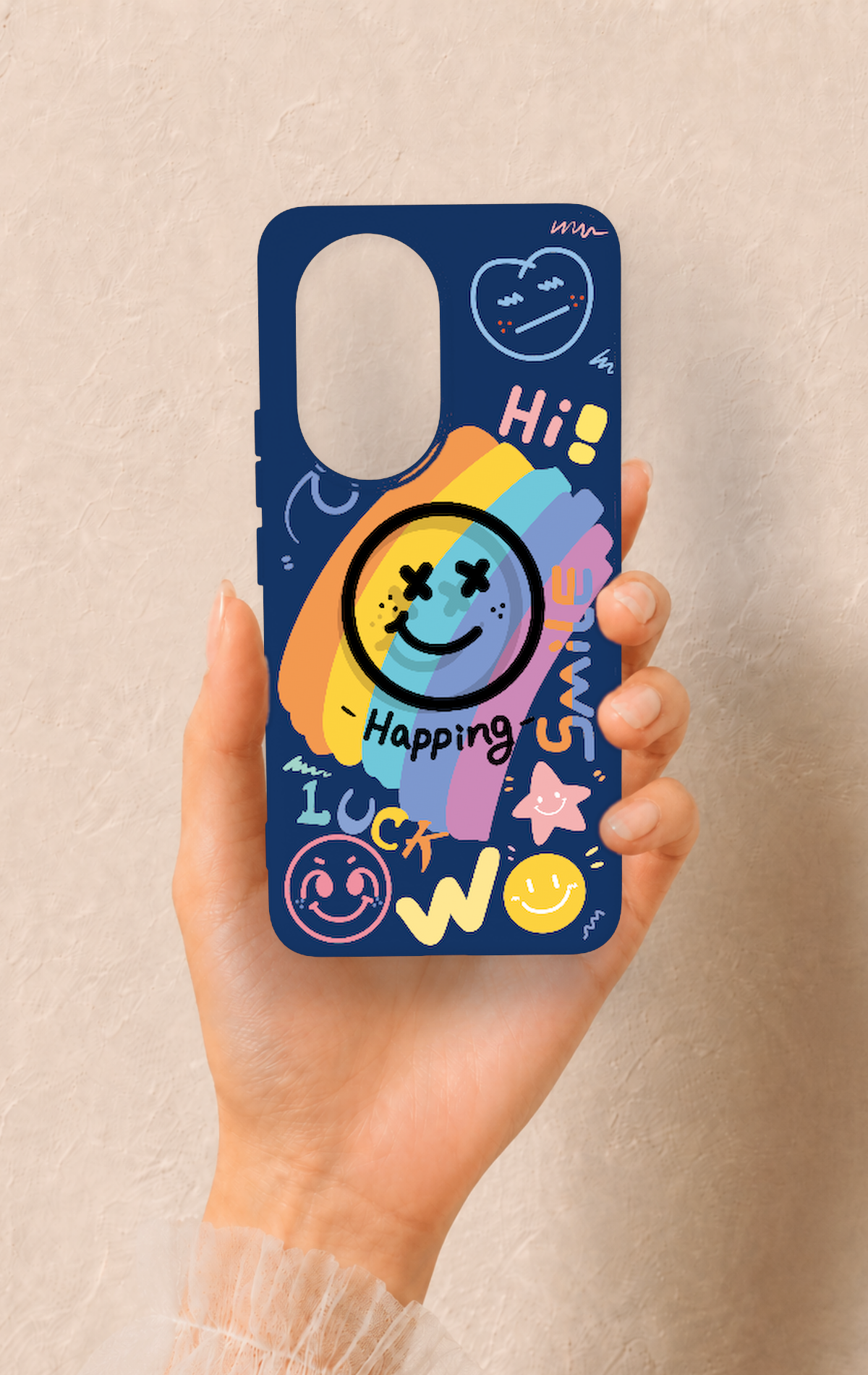 Honor 200 5G Uyumlu Happing Smile Desenli Silikon Kılıf