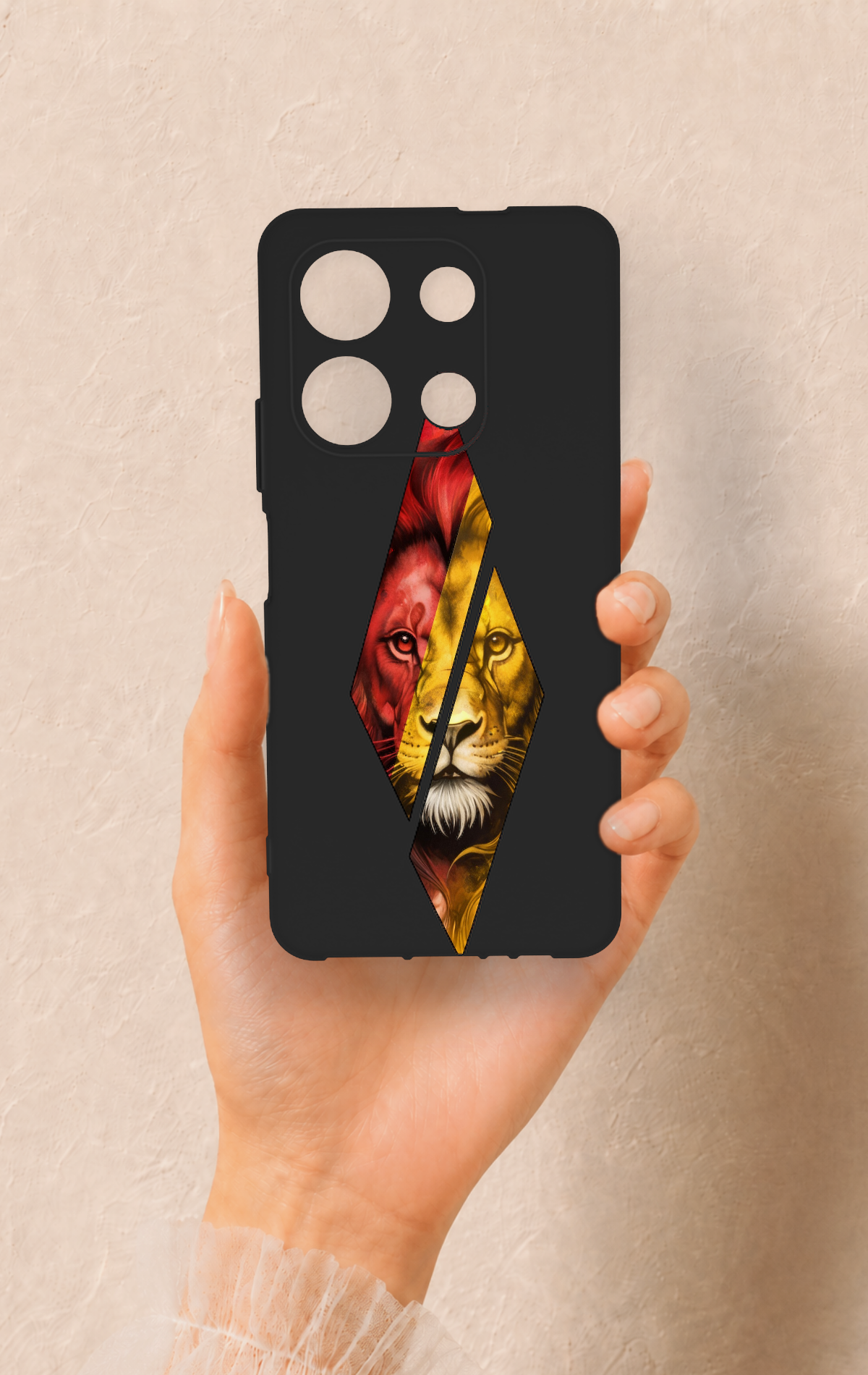 İnfinix Note 30 Uyumlu Kesik Aslan Desenli Silikon Kılıf