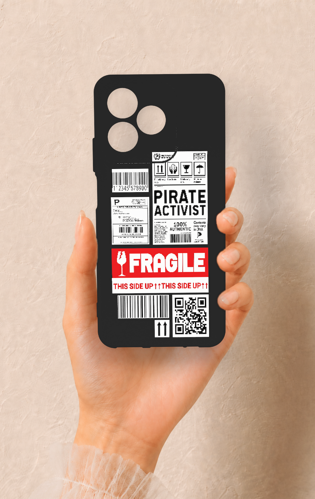 Realme C53 Uyumlu Fragile Desenli Silikon Kılıf