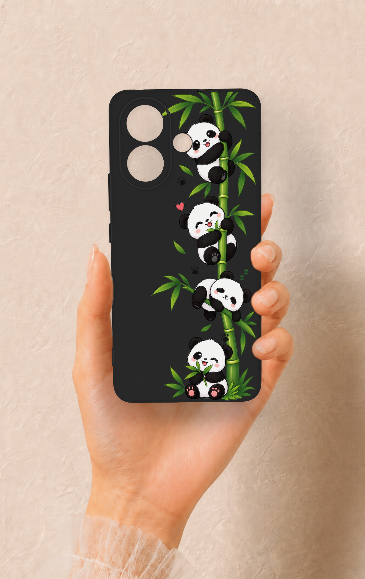 Vivo V60 Lite Uyumlu Sevimli Panda Bambu Desenli Silikon Kılıf