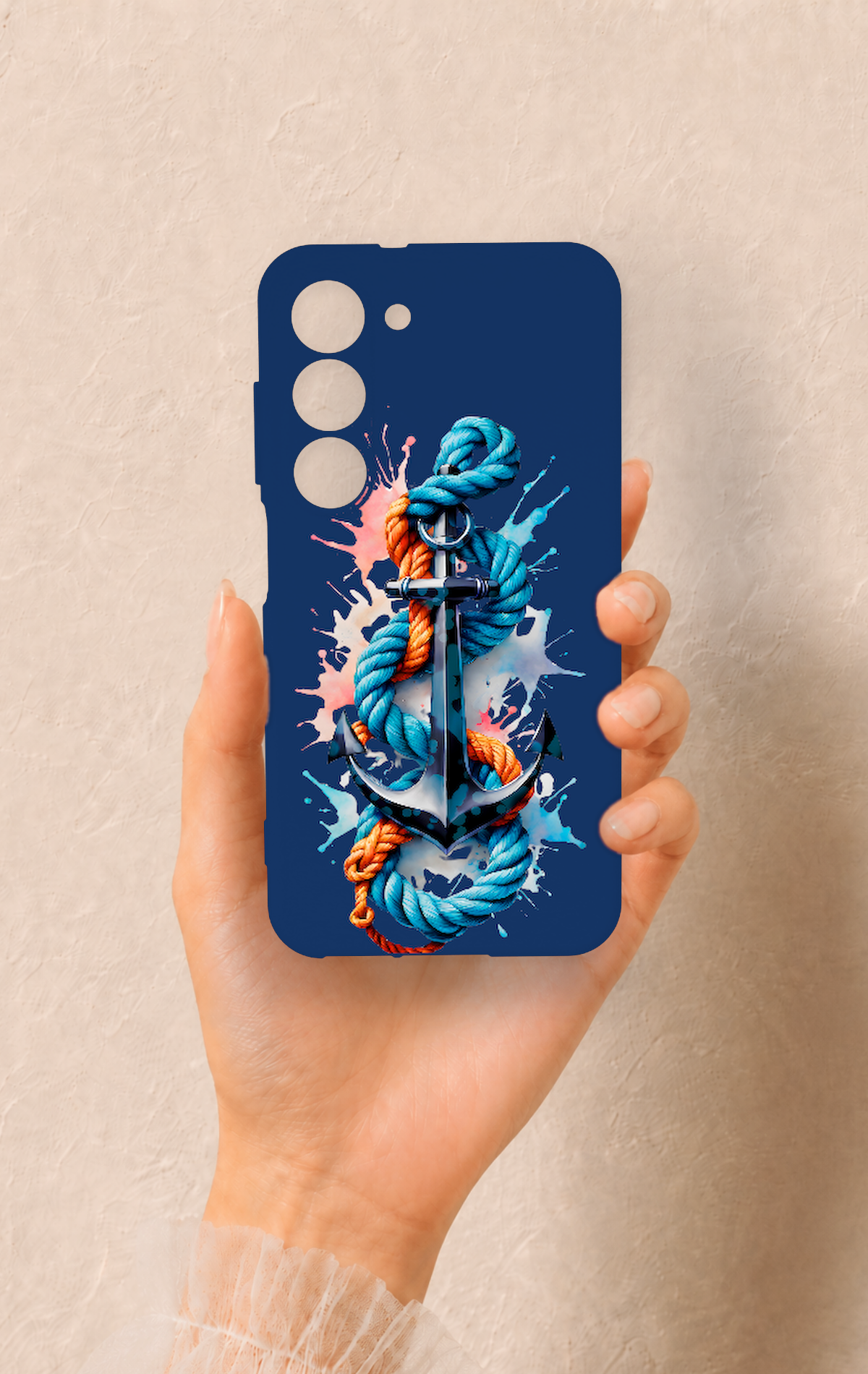 Samsung S23 Uyumlu Anchor Desenli Silikon Kılıf