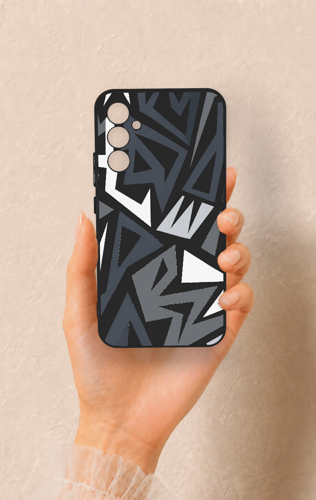 Samsung A34 Uyumlu Geometrik Blok Desenli Silikon Kılıf