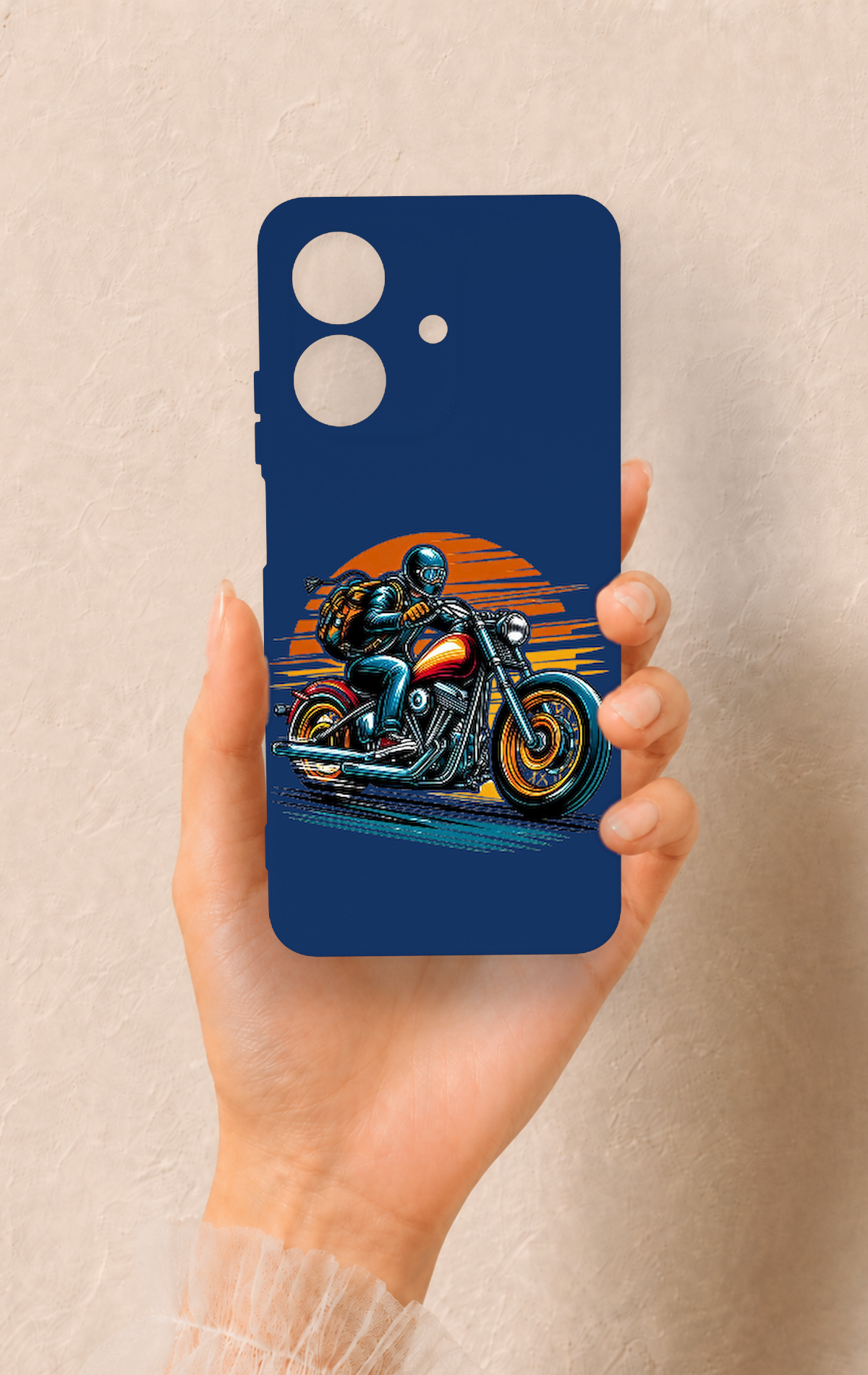 Realme Note 60 Uyumlu Moto Rider Desenli Silikon Kılıf