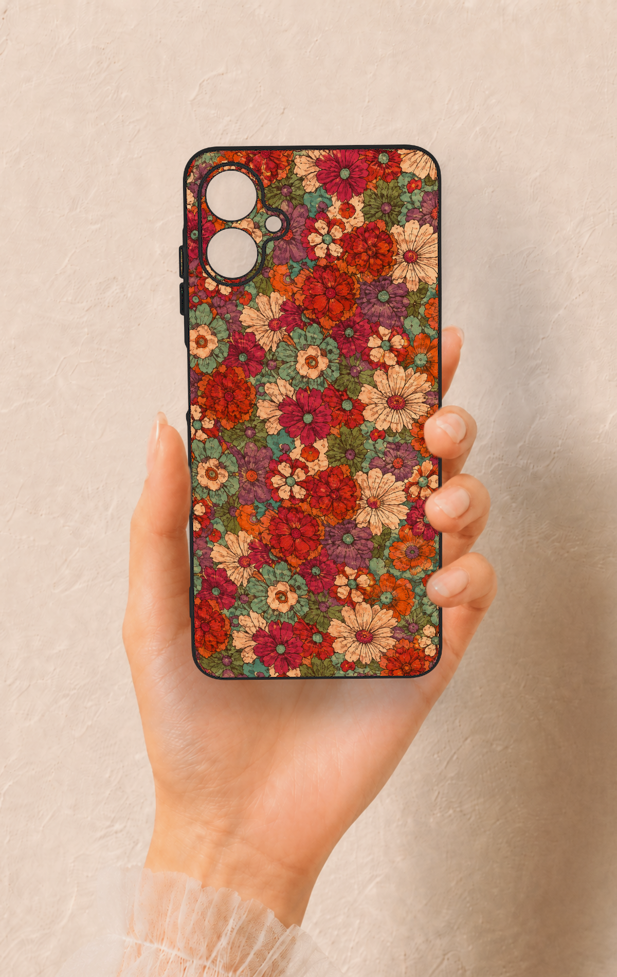 Samsung A06 Uyumlu Pastel Çiçek Bahçesi Desenli Silikon Kılıf