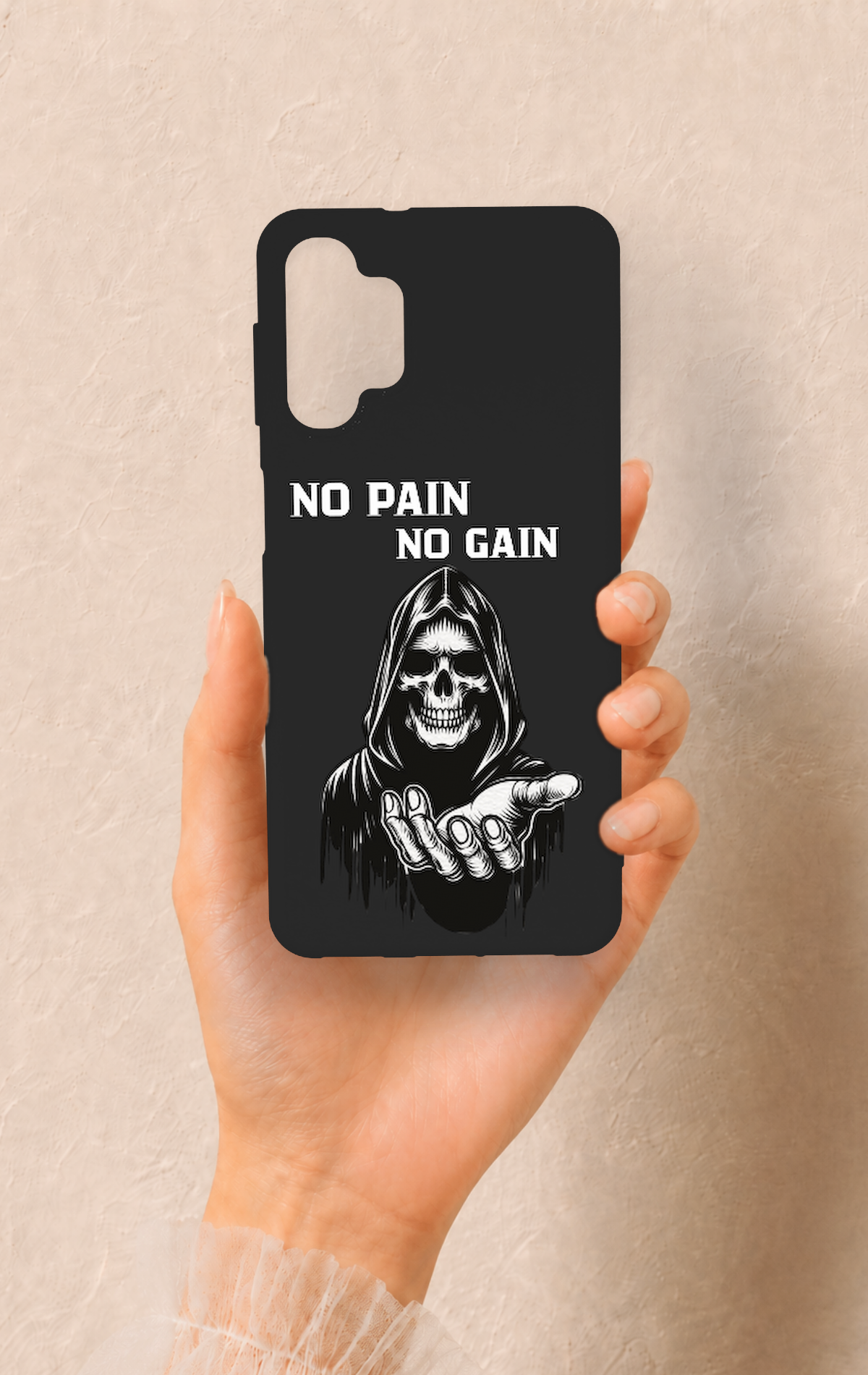Samsung A32 Uyumlu No Pain No Gain Desenli Silikon Kılıf