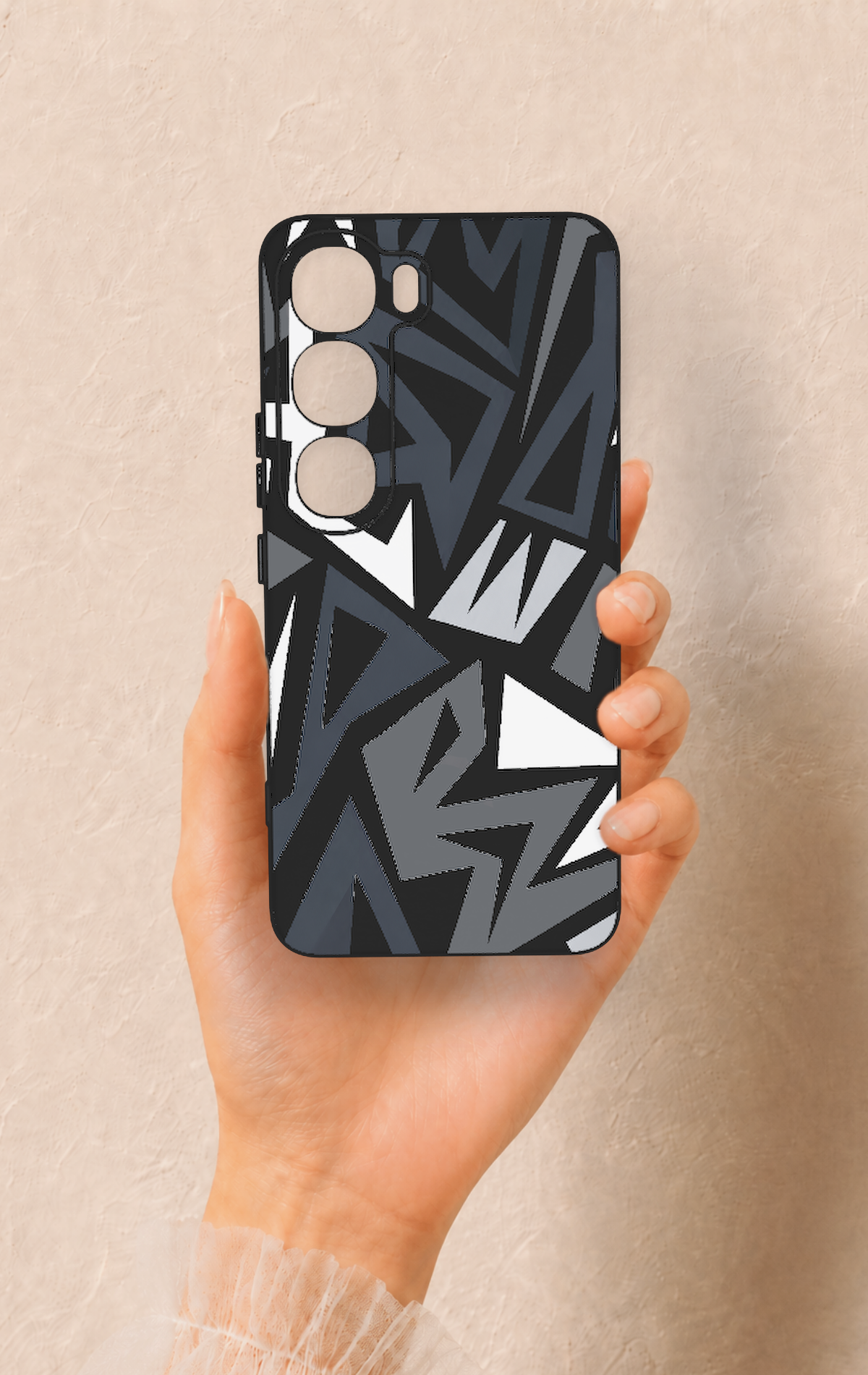 Vivo V40 Lite 5G Uyumlu Geometrik Blok Desenli Silikon Kılıf