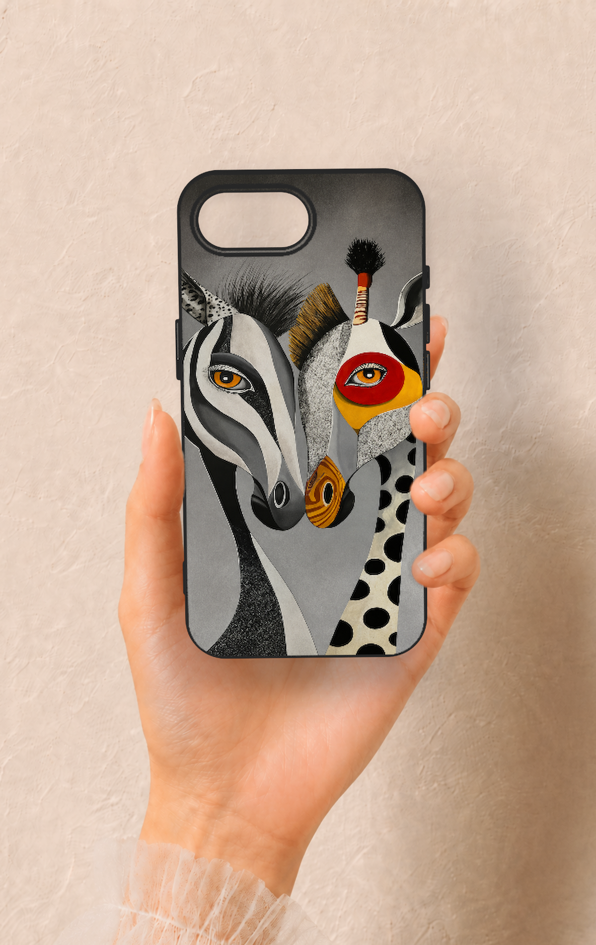 iPhone 16E Uyumlu Zebra ve Zürafa Desenli Silikon Kılıf