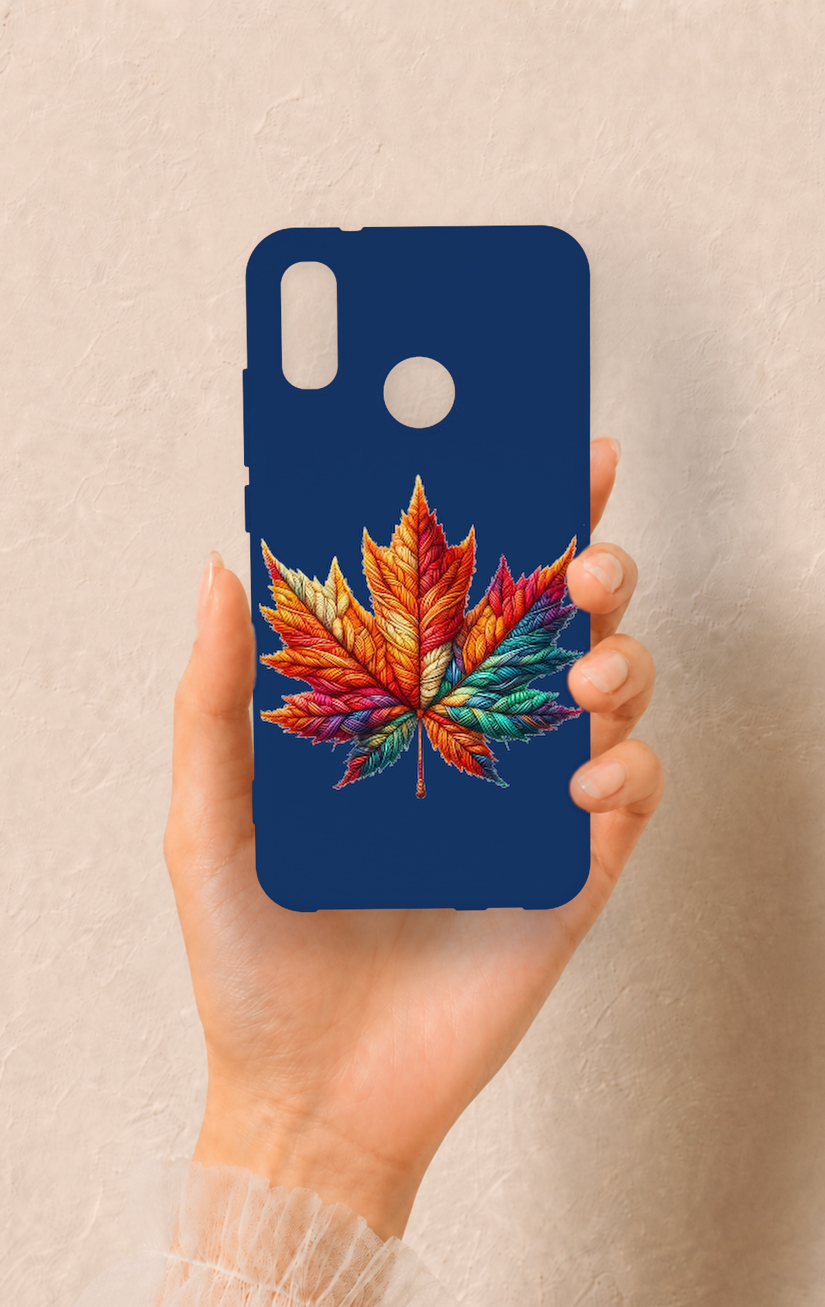 Huawei P20 Lite Uyumlu Renkli Yaprak Desenli Silikon Kılıf