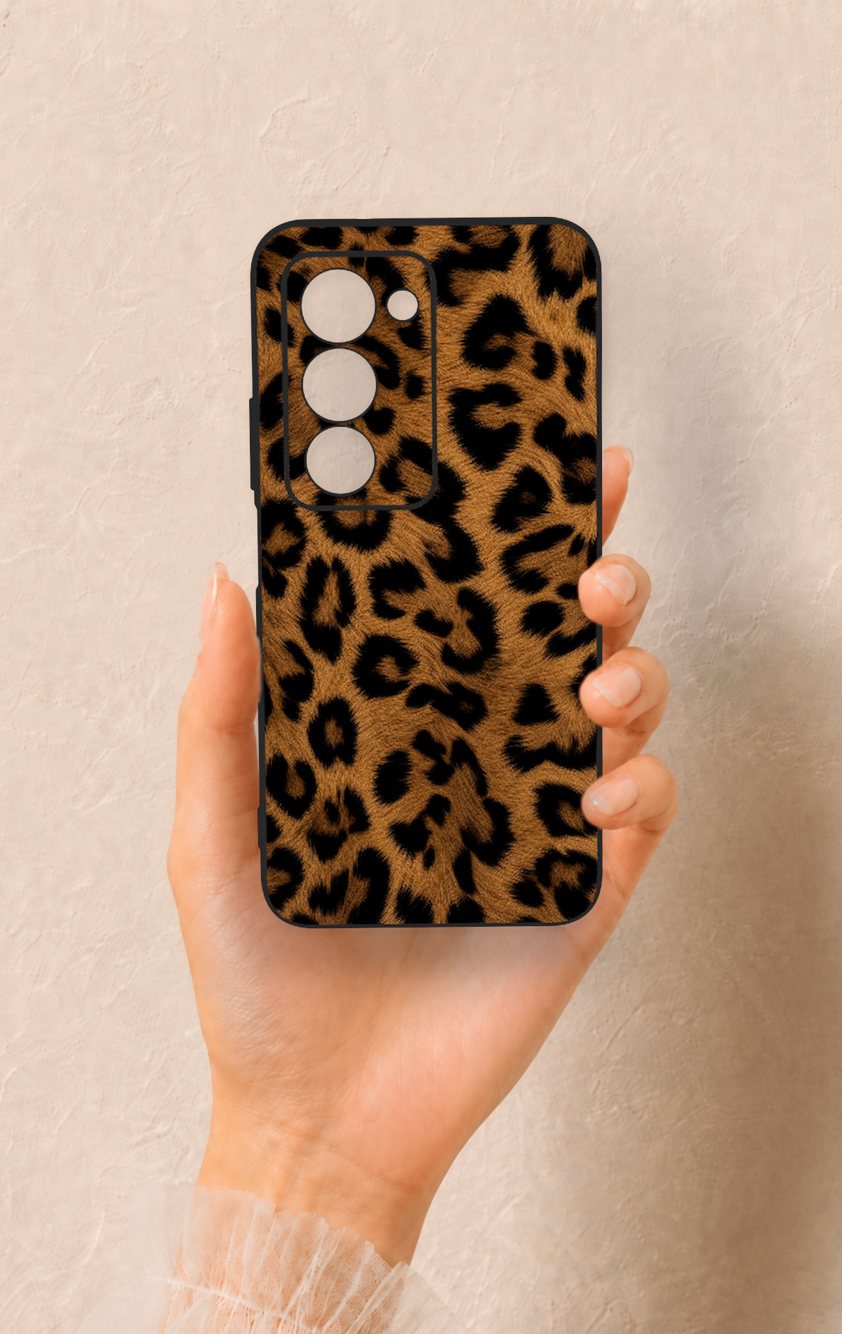 Redmi 15 5G Uyumlu Koyu Leopar Deri Desenli Silikon Kılıf