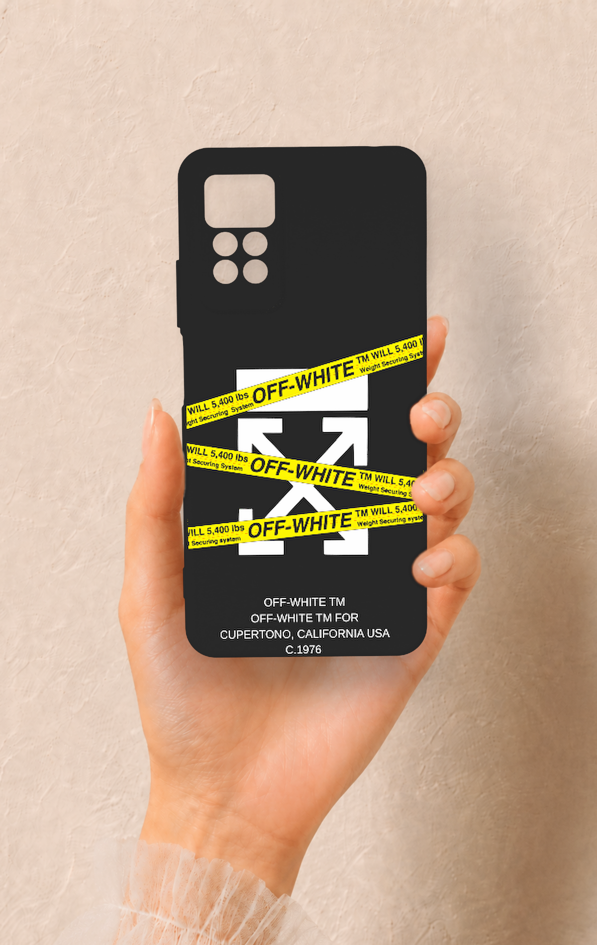 Redmi Note 11 Pro 4G Uyumlu Off White Desenli Silikon Kılıf