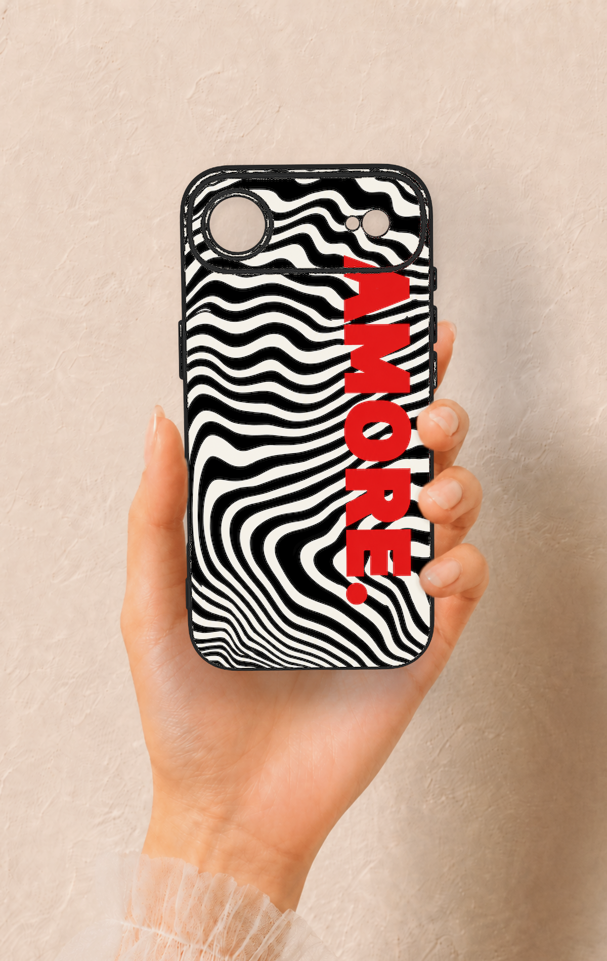 iPhone 17 Air Uyumlu Zebra Amore Desenli Silikon Kılıf