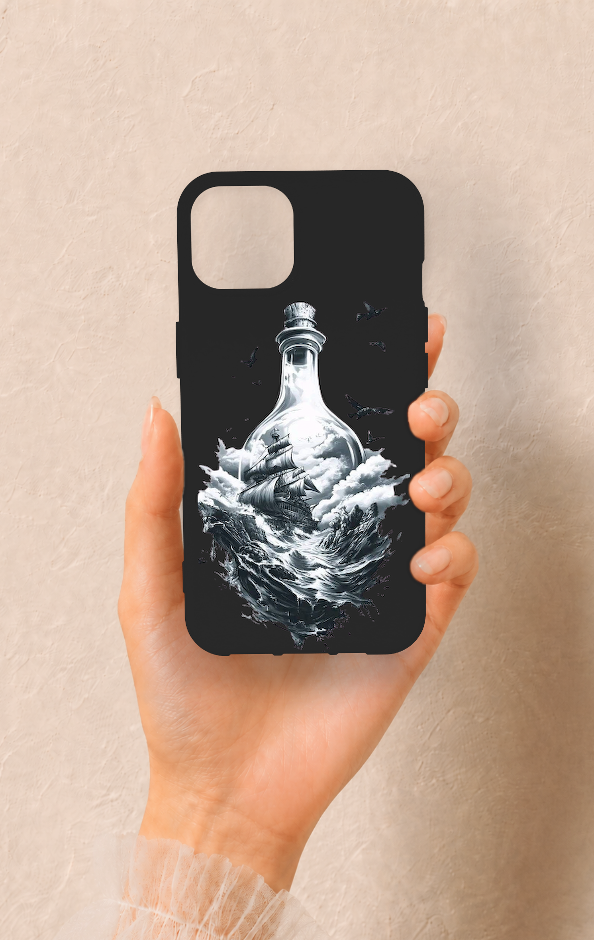 iPhone 14 Uyumlu Secret Sea Desenli Silikon Kılıf