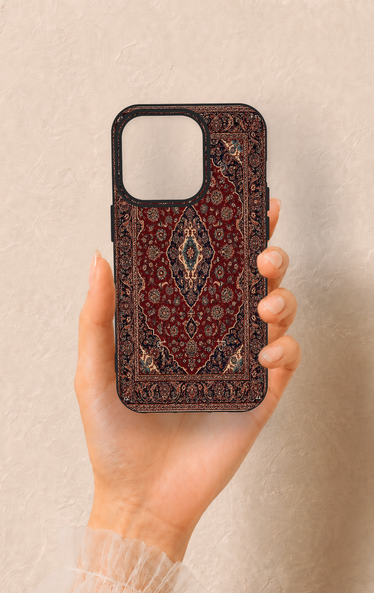 iPhone 14 Pro Uyumlu Acem Halı Desenli Silikon Kılıf