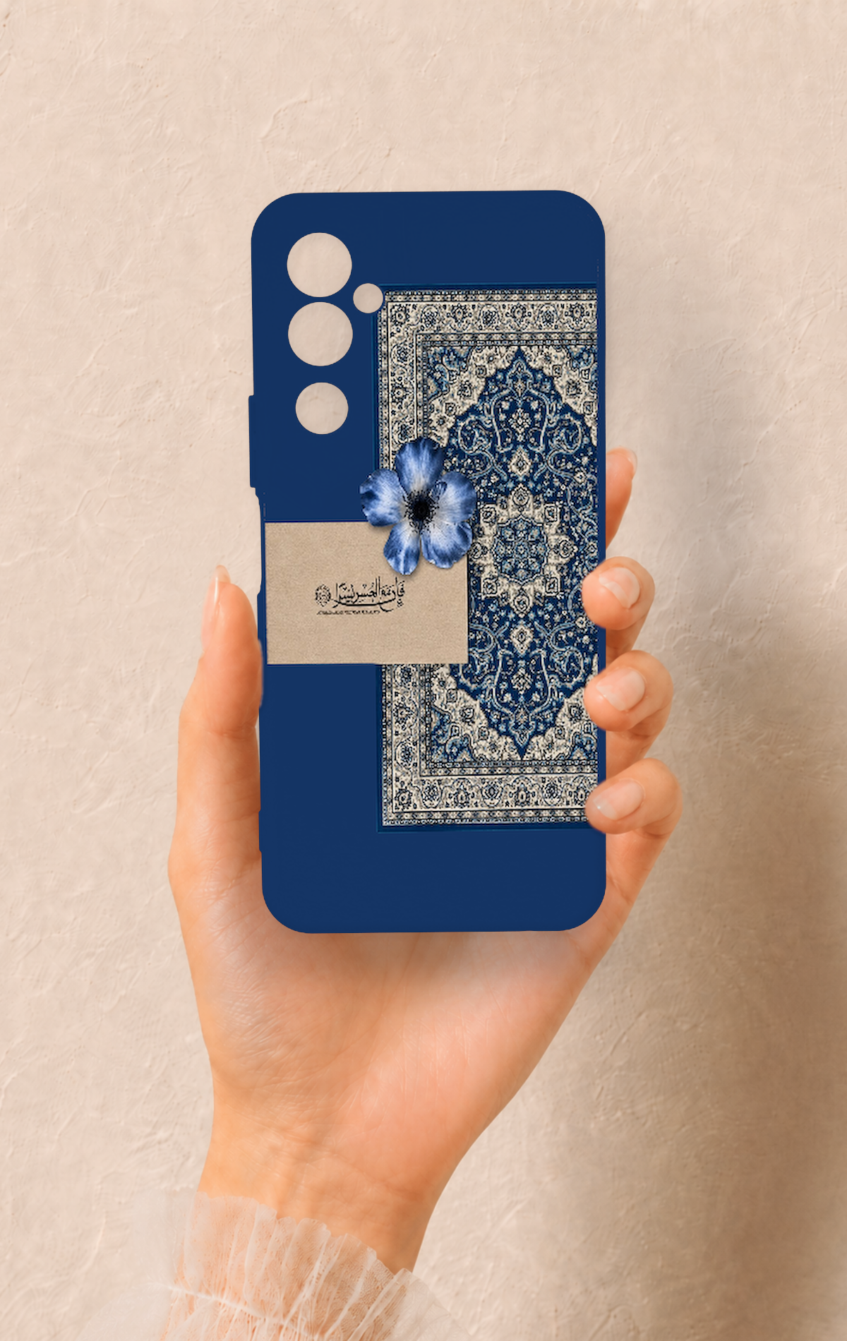 Tecno Pova Neo 2 Uyumlu Mavi Etnik Halı Desenli Silikon Kılıf