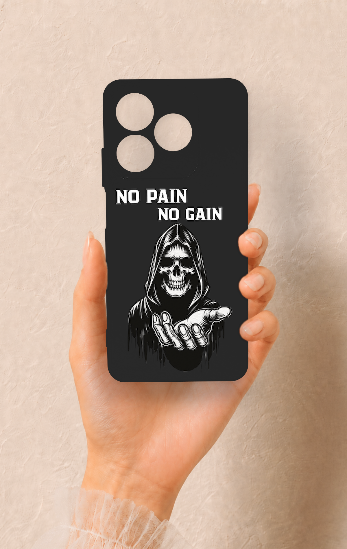 Realme C63 Uyumlu No Pain No Gain Desenli Silikon Kılıf