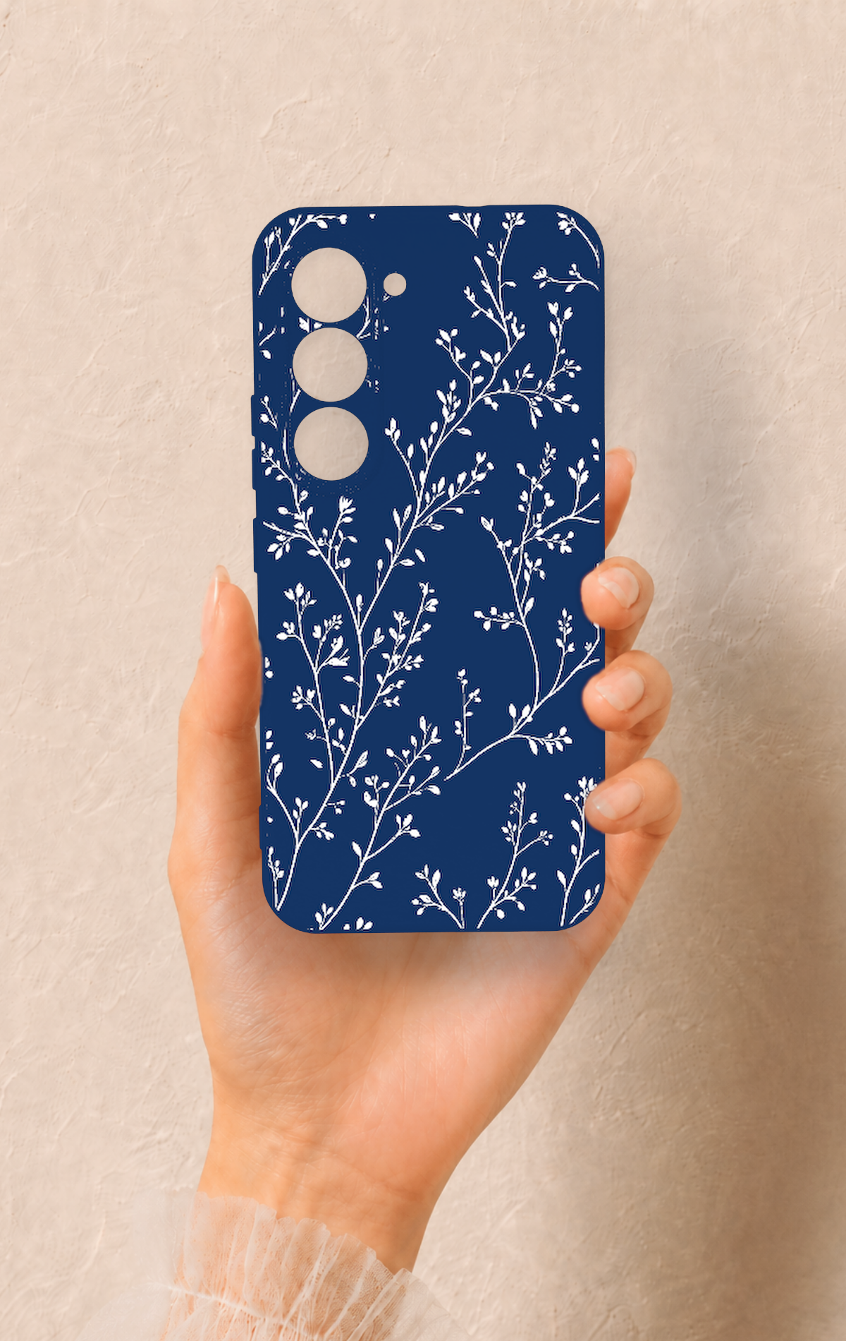 Tecno Spark 40 Pro Uyumlu İnce Yaprak Dalı Desenli Silikon Kılıf